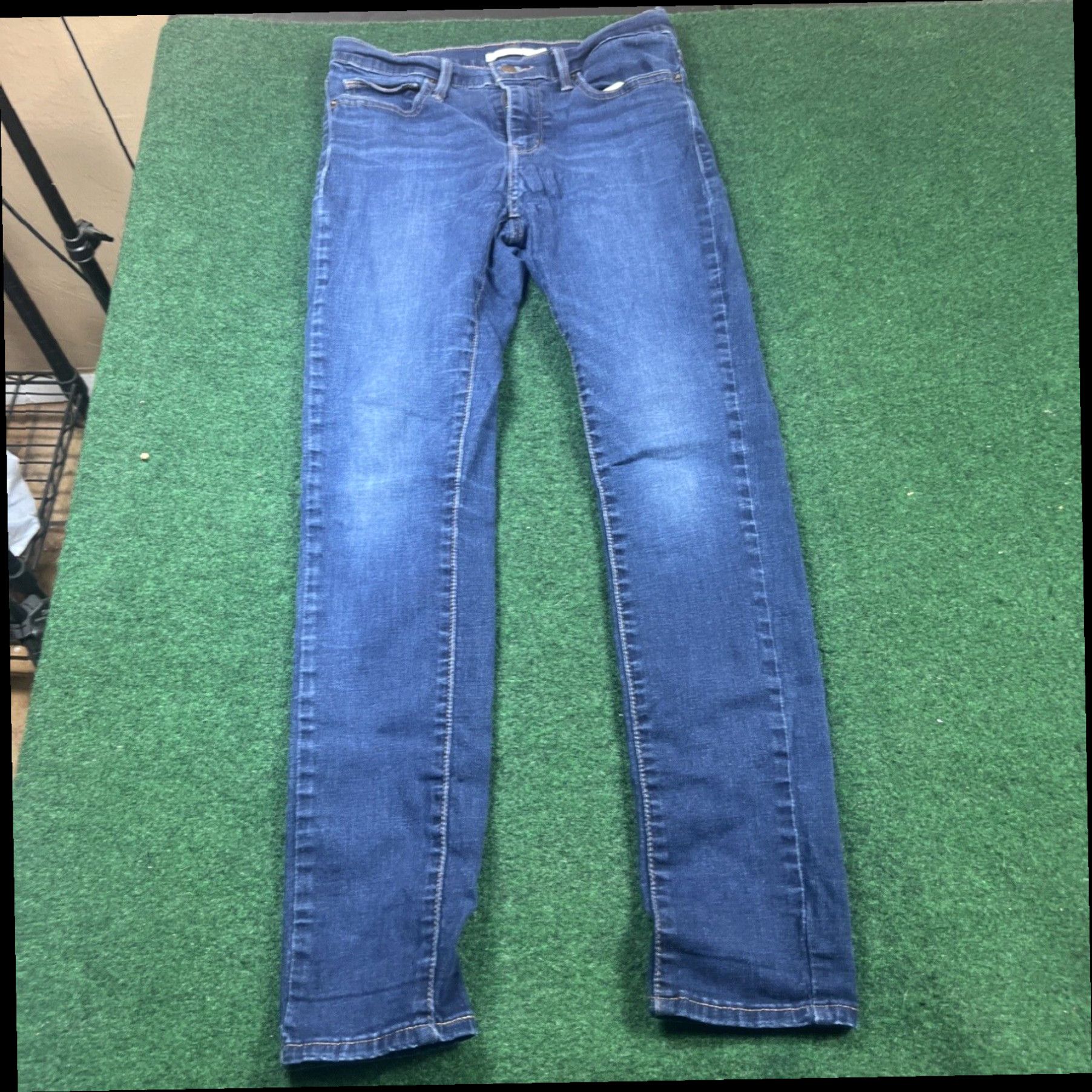 Levi's Levis Mid Rise Skinny Women Sz 29 Measures 28x29 Stretch Denim Blue Jeans Size 29" - 4 Thumbnail