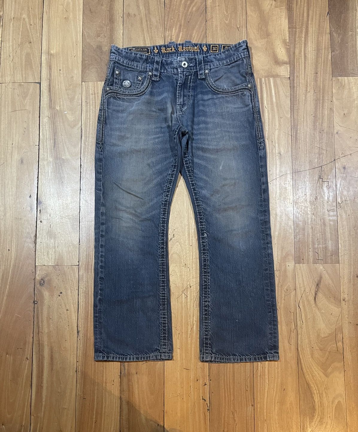 Rock Revival Vintage Blue rock revival Jeans 32 Crazy fade Y2K archive Size US 32 / EU 48 - 3 Thumbnail