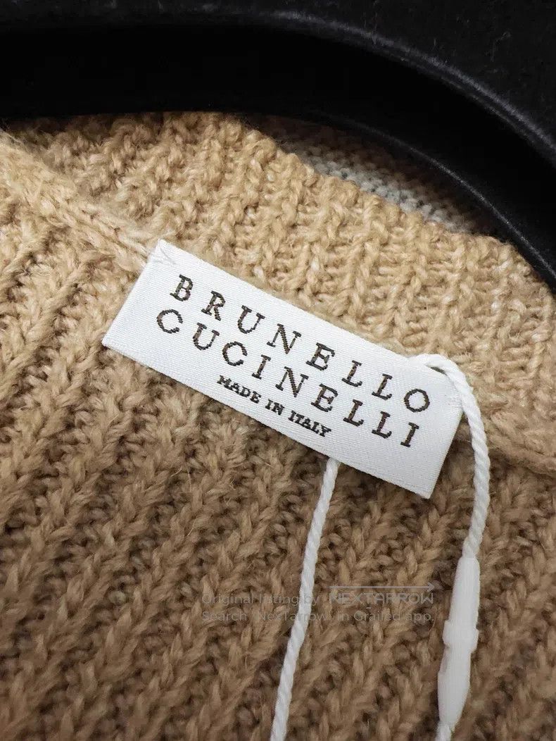 Brunello Cucinelli Brunello Cucinelli Caramel Khaki Color Mixed Sequin Knitte Size XS / US 0-2 / IT 36-38 - 7 Thumbnail