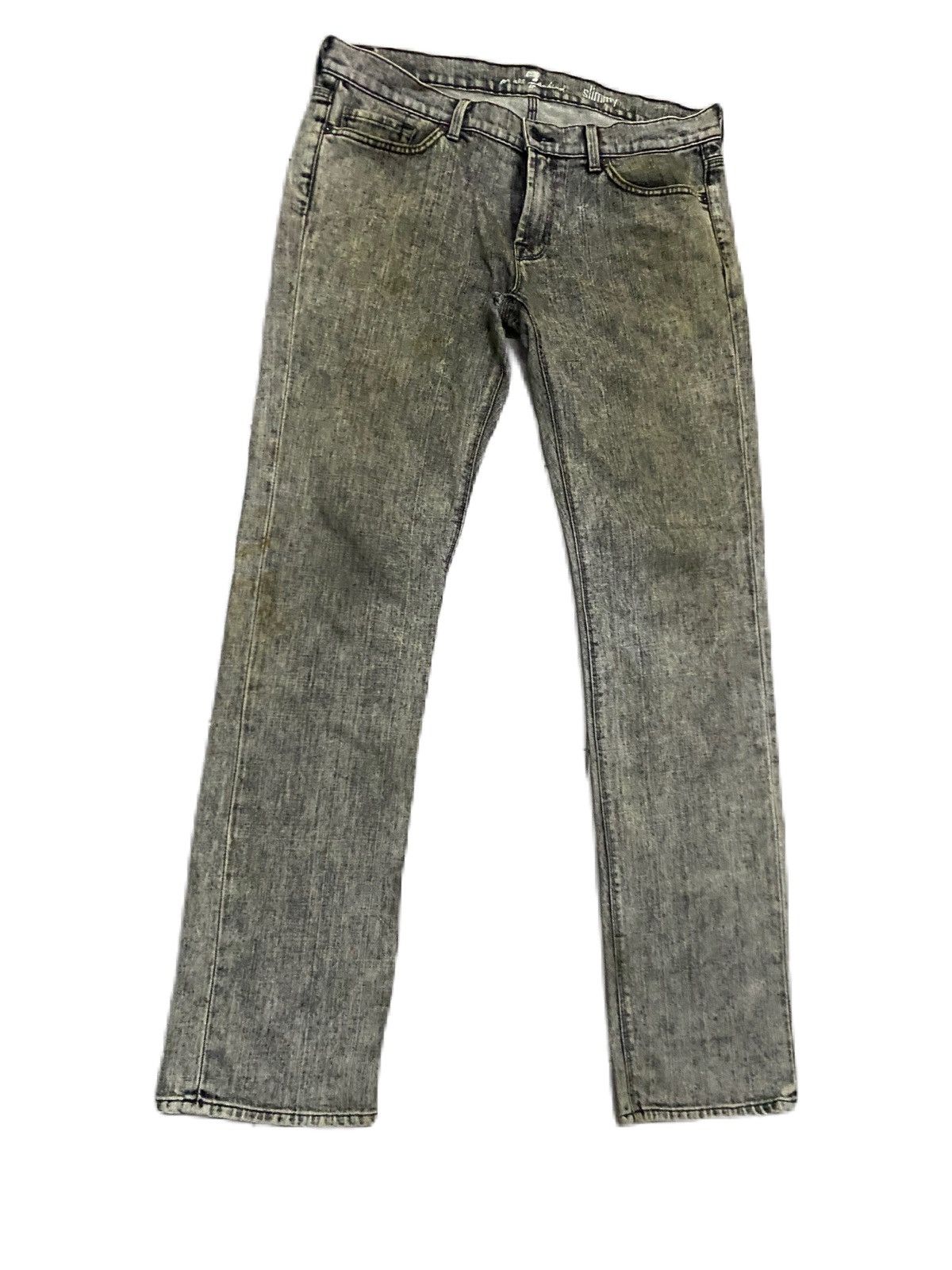 7 For All Mankind × Nudie Jeans SEVEN FOR ALL MANKIND ACID WASH DENIM SLIM TYPE Size US 34 / EU 50 - 2 Thumbnail