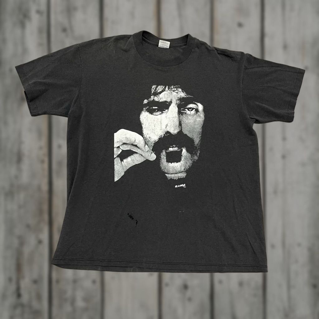 VINTAGE Frank Zappa T Shirt Men XL Black 90s Concert Music Retro