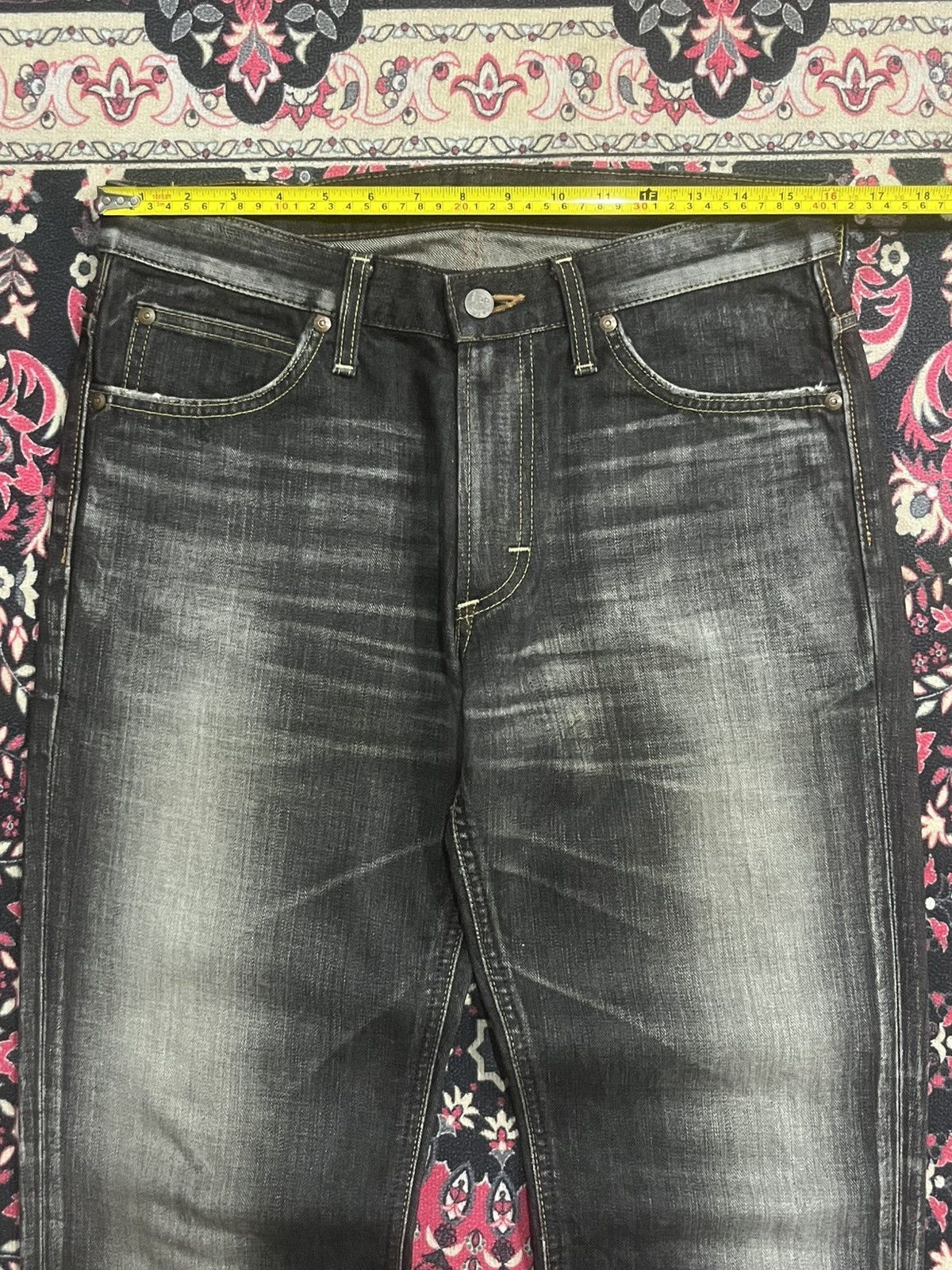 Lee Vintage Lee Rider Sanforized Black Faded Whisker Jeans Size US 31 - 13 Thumbnail
