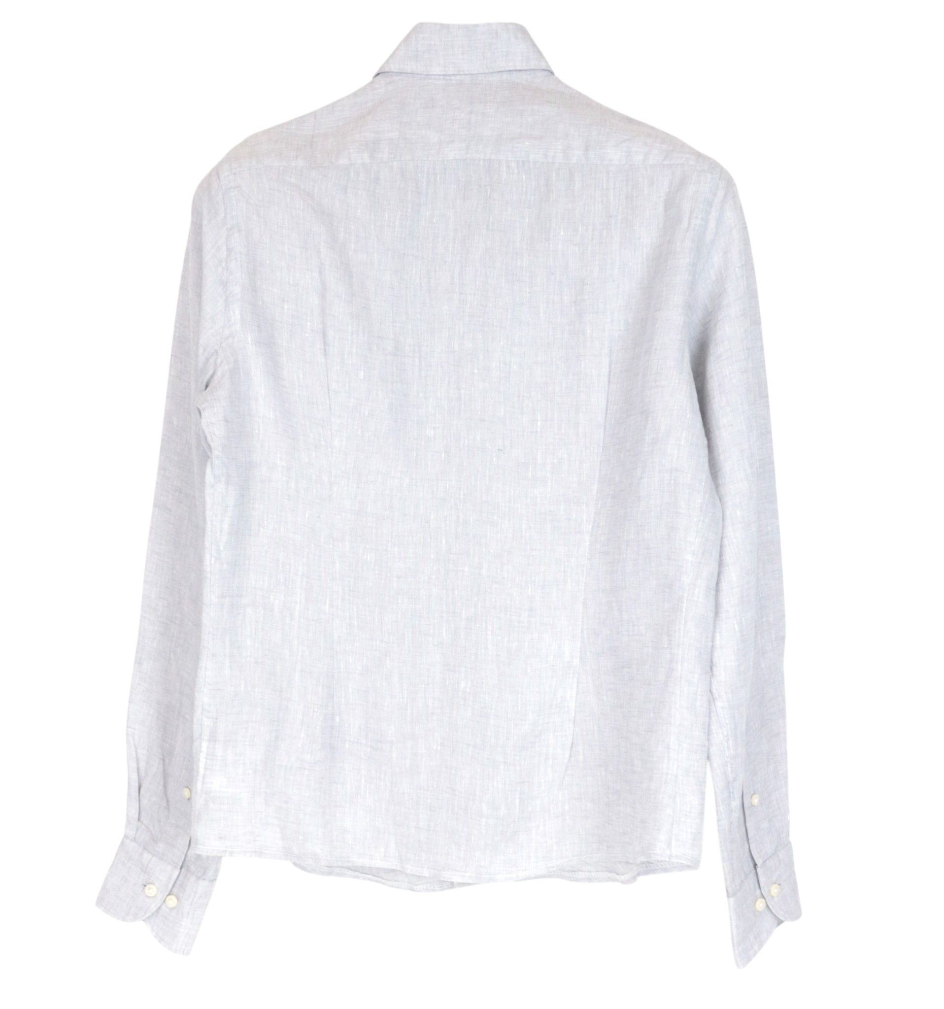Suitsupply 35/13 1/2/36/14 Grey Linen Melange Shirt 67179 Size US S / EU 44-46 / 1 - 2 Thumbnail