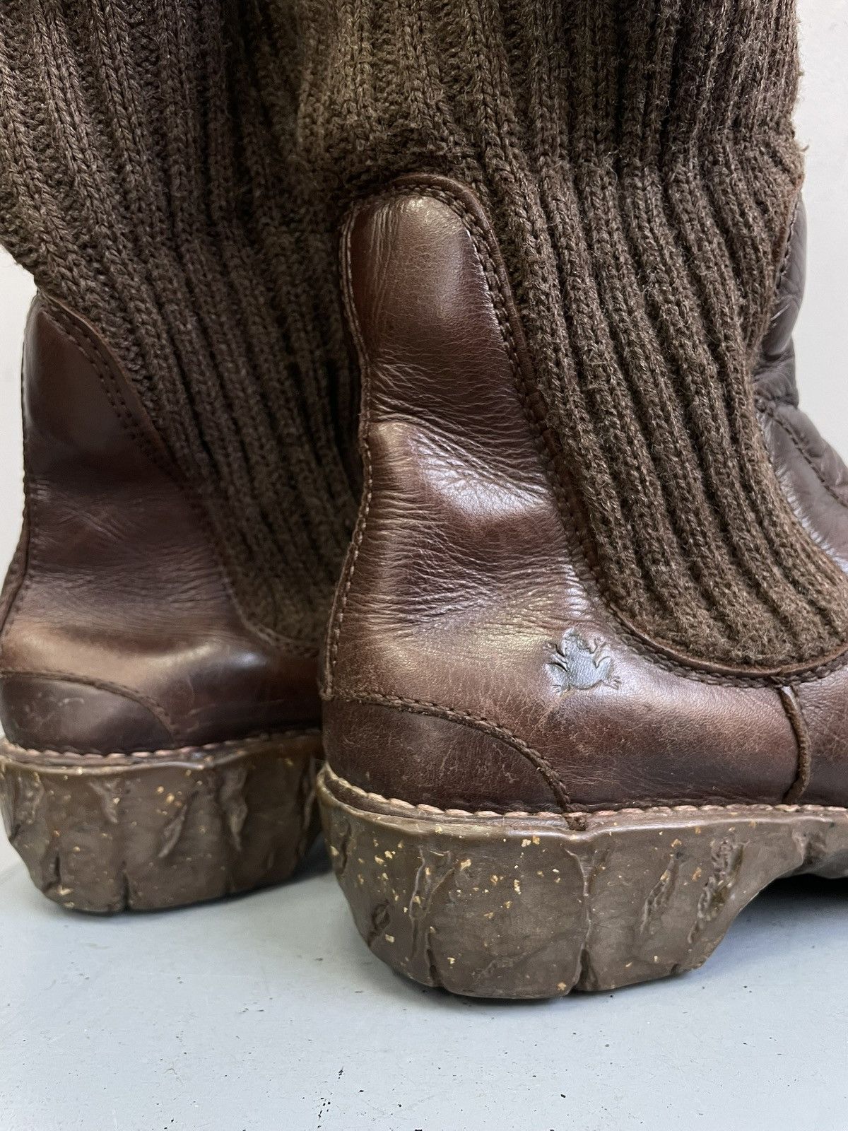 New Rock Avant garde style Brown Leather Boots Casual Style japanese Size US 8 / EU 41 - 10 Thumbnail