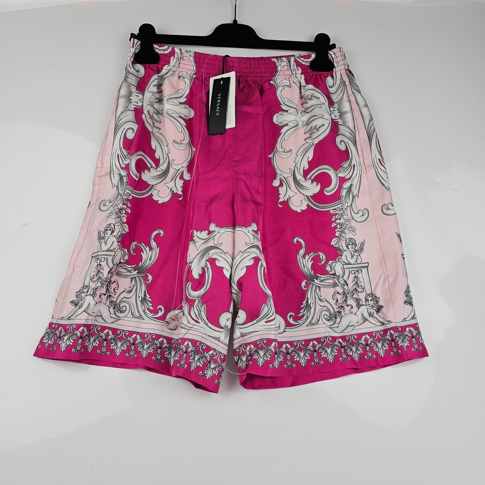 Versace VERSACE Pink Baroque Silk Shorts New Size IT48/M Size US 32 / EU 48 - 1 Thumbnail