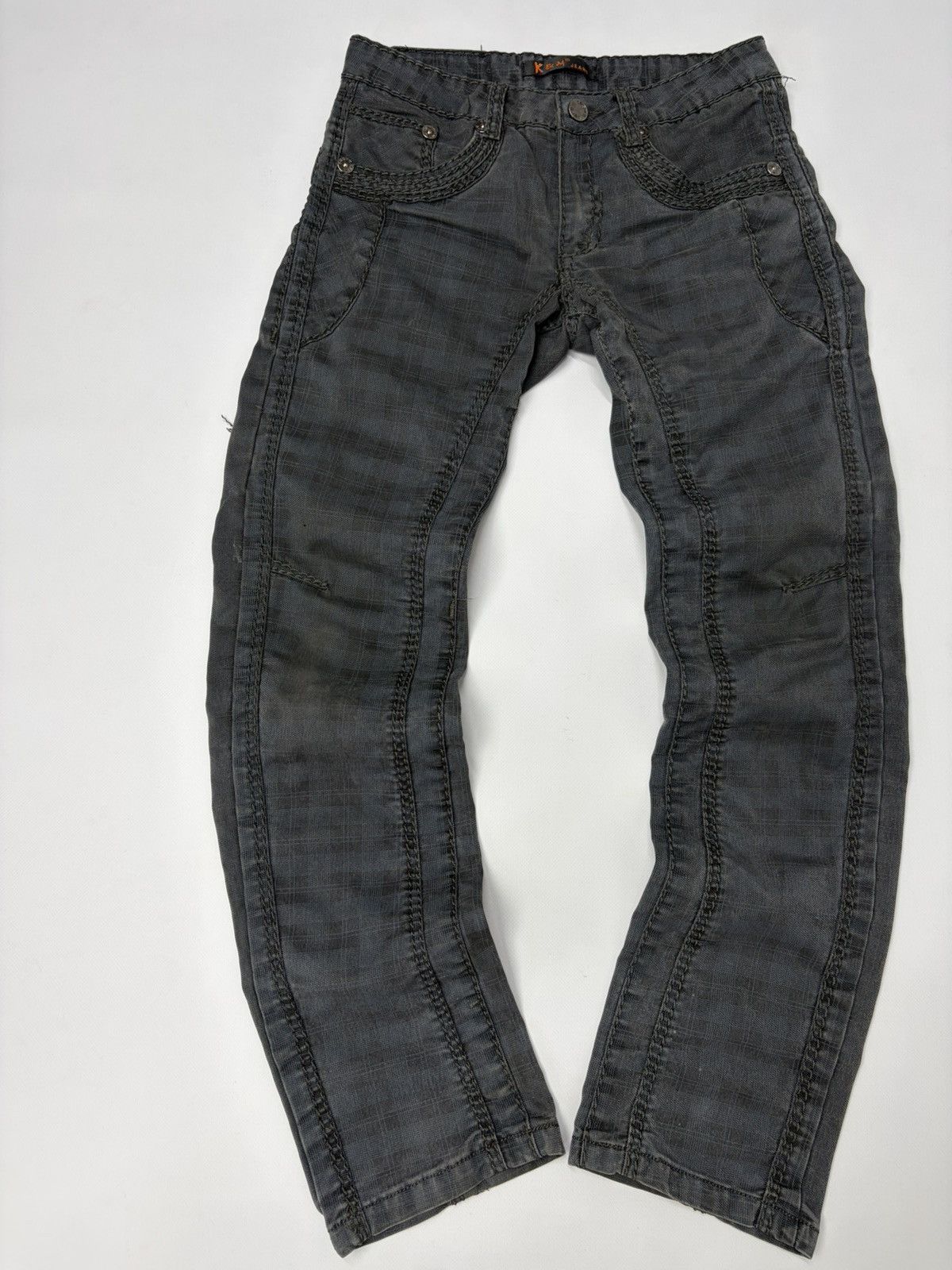 If Six Was Nine Vintage Diesel D&G Style Y2K Biker Panel Denim Jeans Grey Size US 32 / EU 48 - 3 Thumbnail