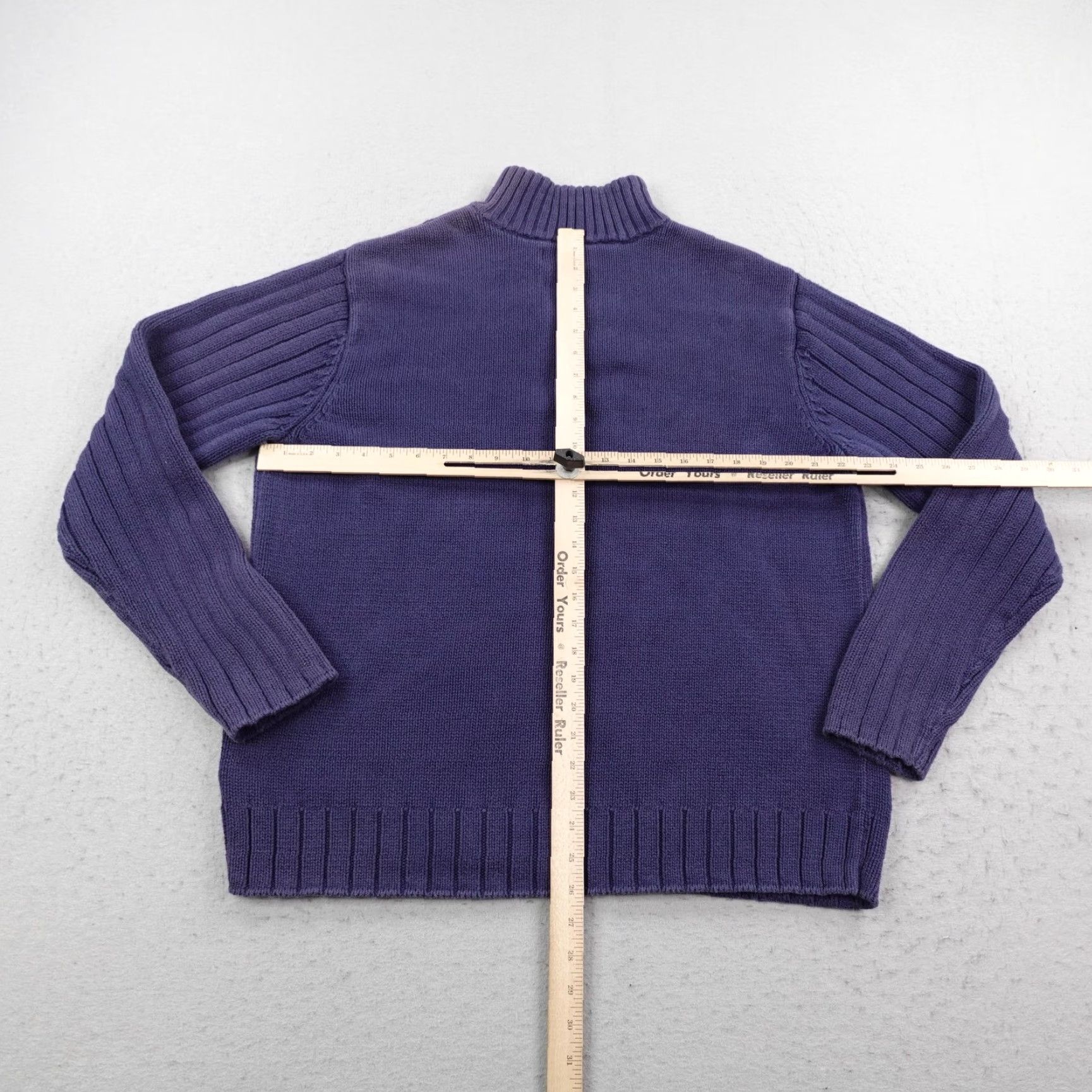Ralph Lauren Ralph Lauren Sweater Mens 2XL Blue Striped Polo 1/4 Zip Mock Neck Pullover Size US XXL / EU 58 / 5 - 7 Thumbnail