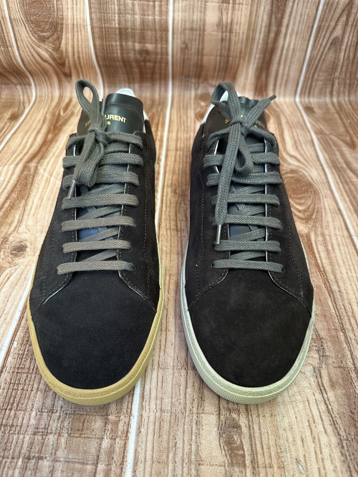 Saint Laurent Paris Saint Laurent HEDI SLI Court Classic Low-Top Suede Trainers Size US 12 / EU 45 - 4 Thumbnail