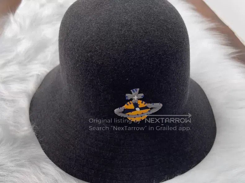 Vivienne Westwood Vivienne Westwood Black Wool Fisherman's Sun Hat with Satu Size ONE SIZE - 1 Thumbnail