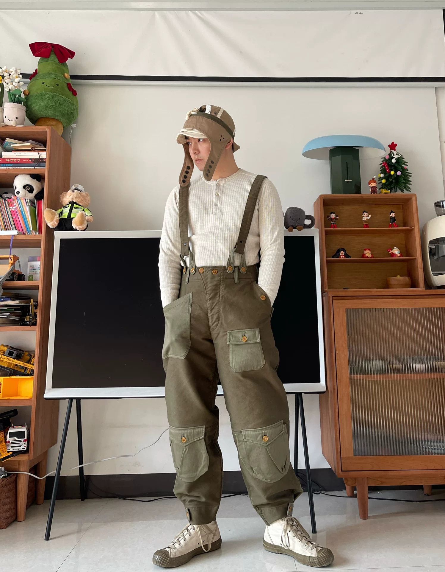 Freewheelers olive green patchwork flight pants Size US 30 / EU 46 - 1 Thumbnail