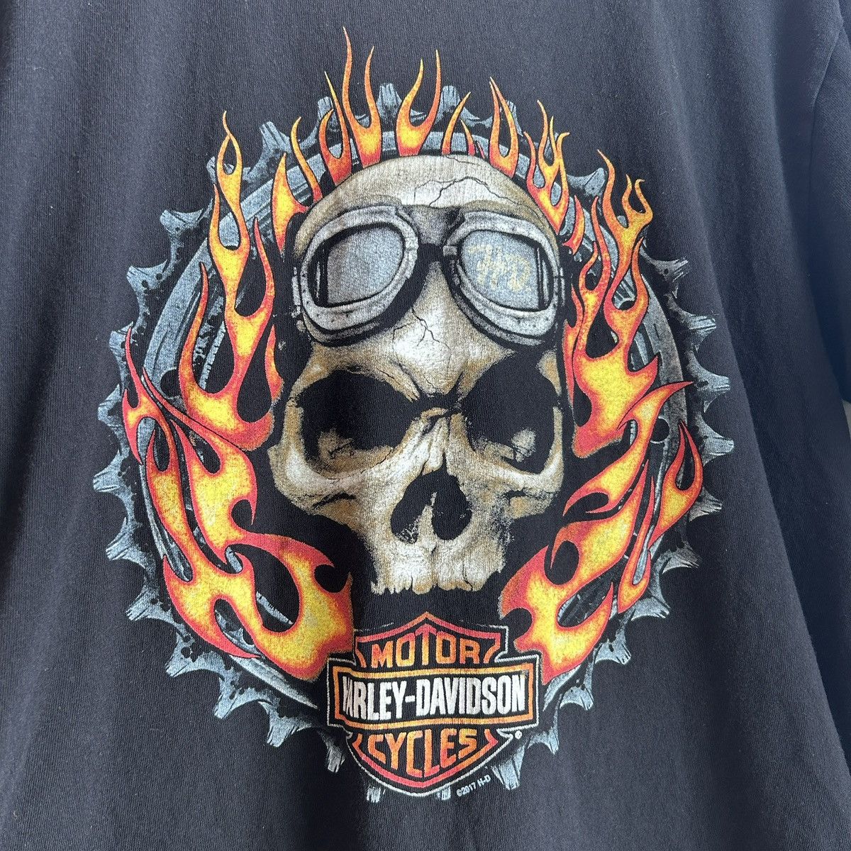 Harley Davidson Harley Davidson Skull Fire Tee Size US L / EU 52-54 / 3 - 3 Thumbnail