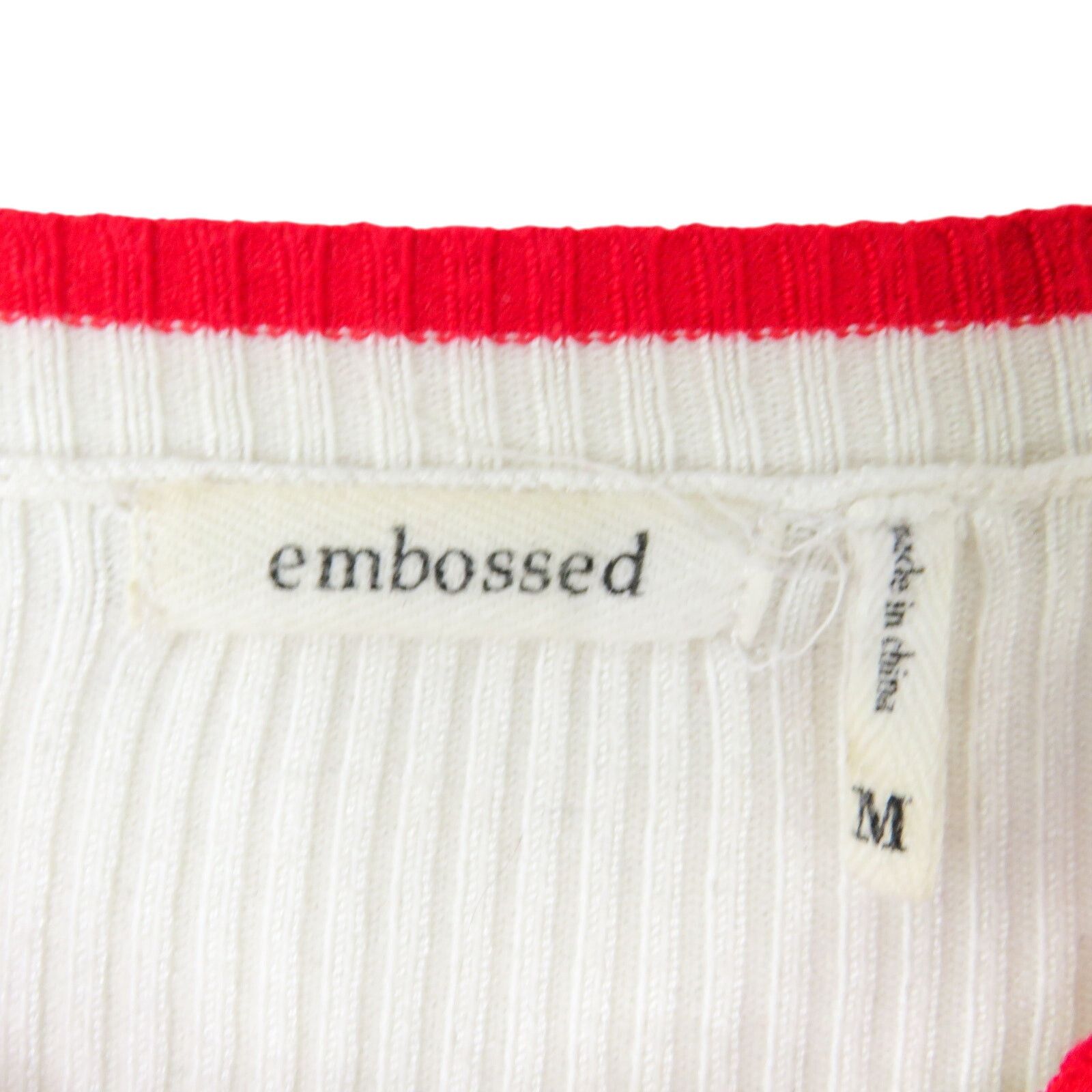 Other Embossed Cream Striped Sweater Classic Knit Medium Preppy Size M / US 6-8 / IT 42-44 - 4 Thumbnail