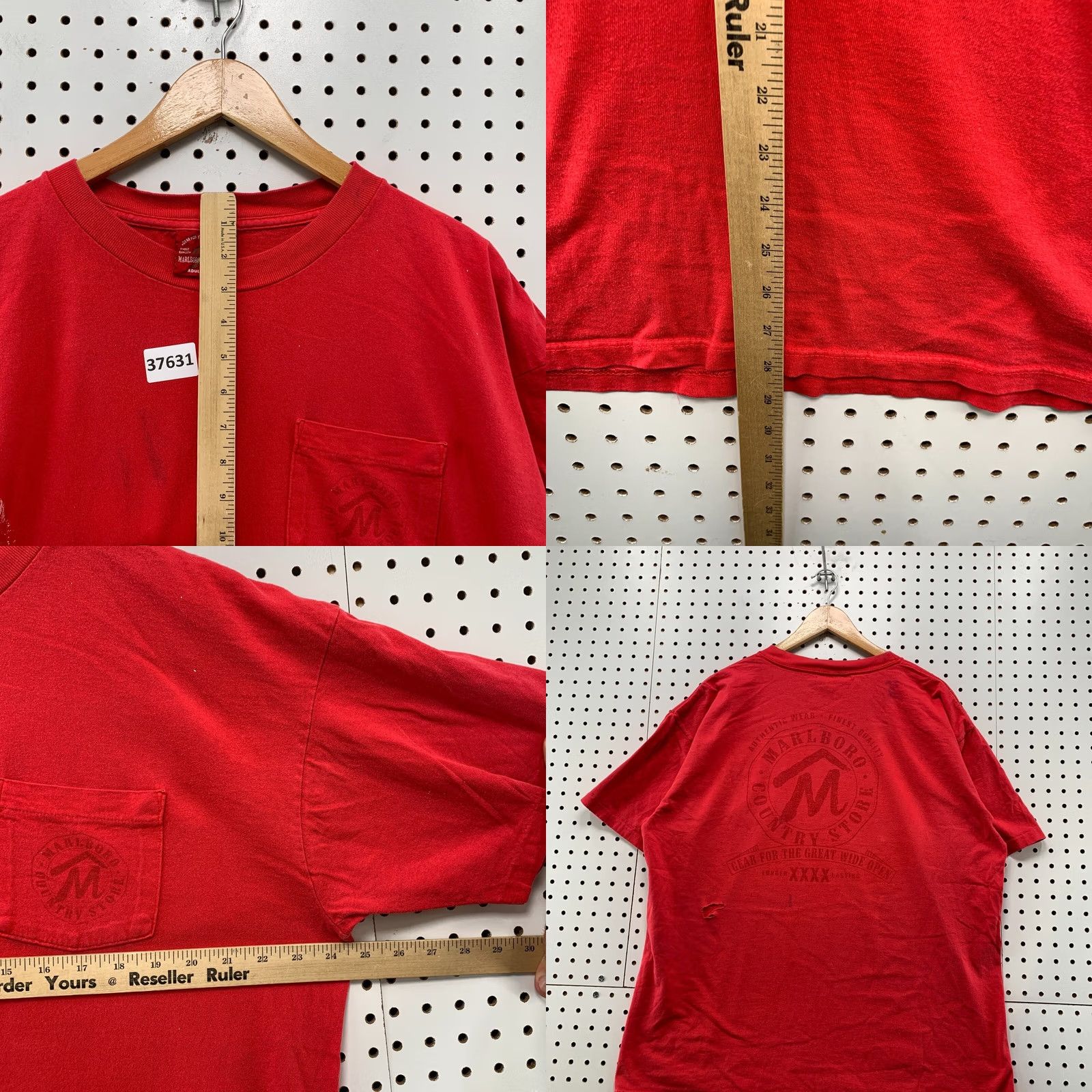 Marlboro VINTAGE Marlboro Shirt Mens XL Red 90s Single Stitch DIstress Size US XL / EU 56 / 4 - 9 Thumbnail