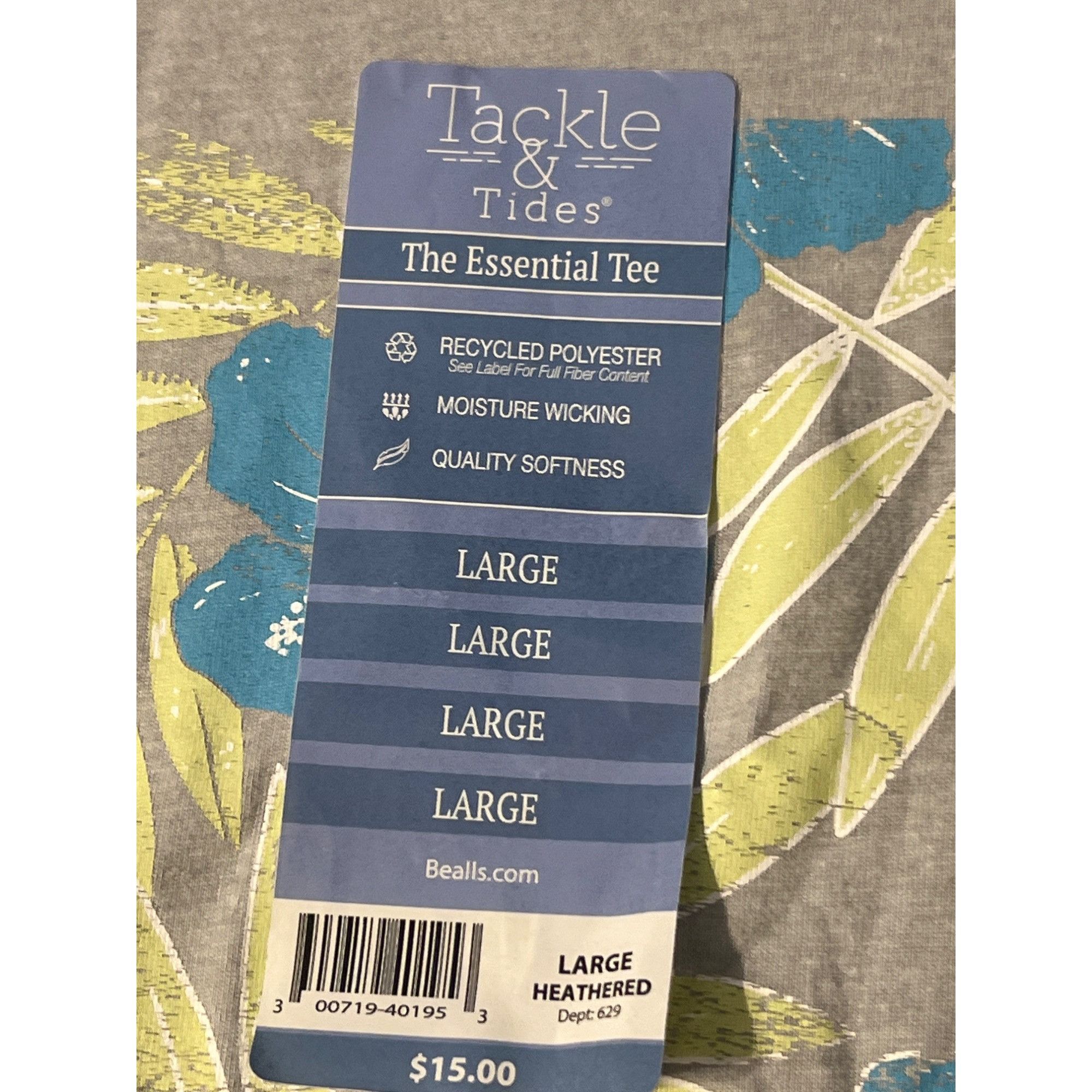 Other Tackle Tides Essential Tee Floral Heather Gray Moisture Wick Size US L / EU 52-54 / 3 - 3 Thumbnail