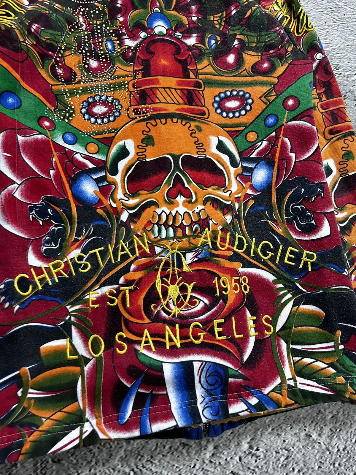 Christian Audigier × Ed Hardy × Vintage Ed Hardy Christian Audigier vintage zip hoodie gold Size M / US 6-8 / IT 42-44 - 4 Thumbnail