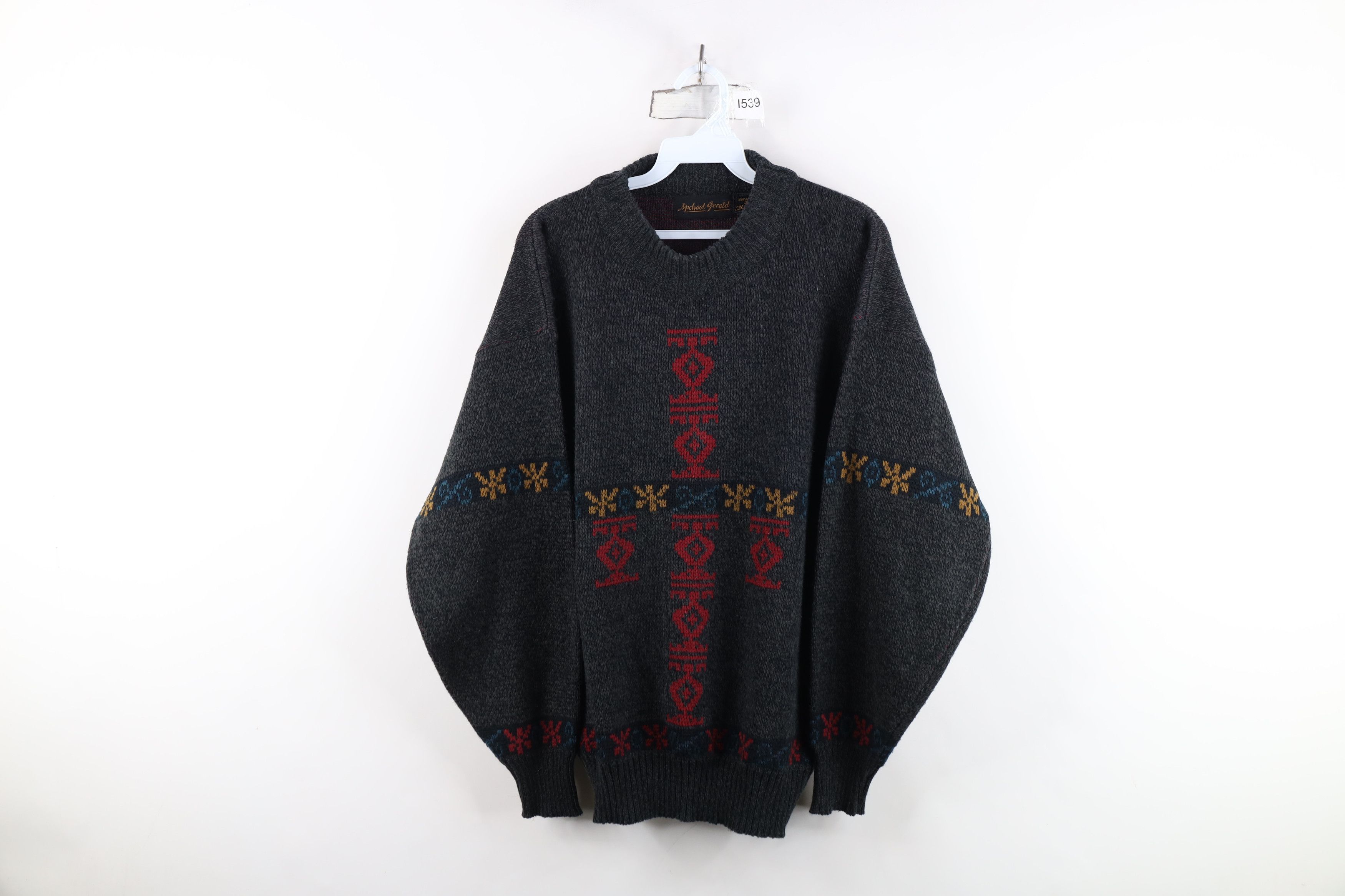 Vintage Vintage 90s Streetwear Fair Isle Knit Crewneck Sweater Size US L / EU 52-54 / 3 - 1 Thumbnail
