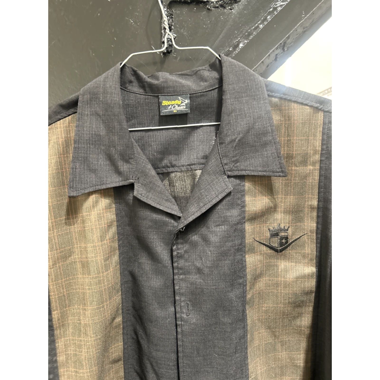 Vintage VINTAGE Steady Classics Mens Top 3XL Button-Down Short Sleeve Black Brown 1950s Retro Bowling Shirt Mens Size US XXL / EU 58 / 5 - 3 Thumbnail