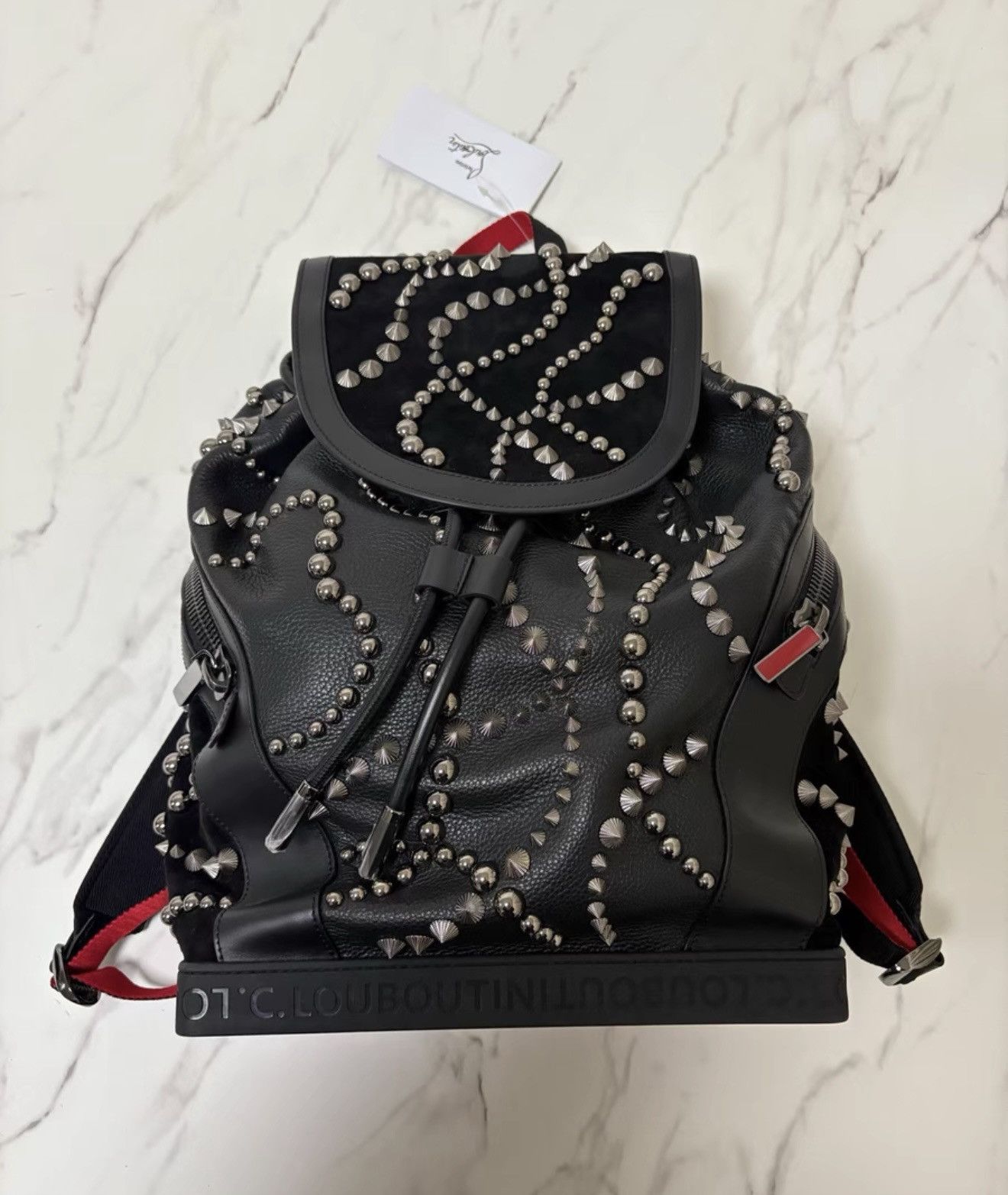 Christian Louboutin Christian Louboutin Black Studded Backpack Size ONE SIZE - 1 Thumbnail