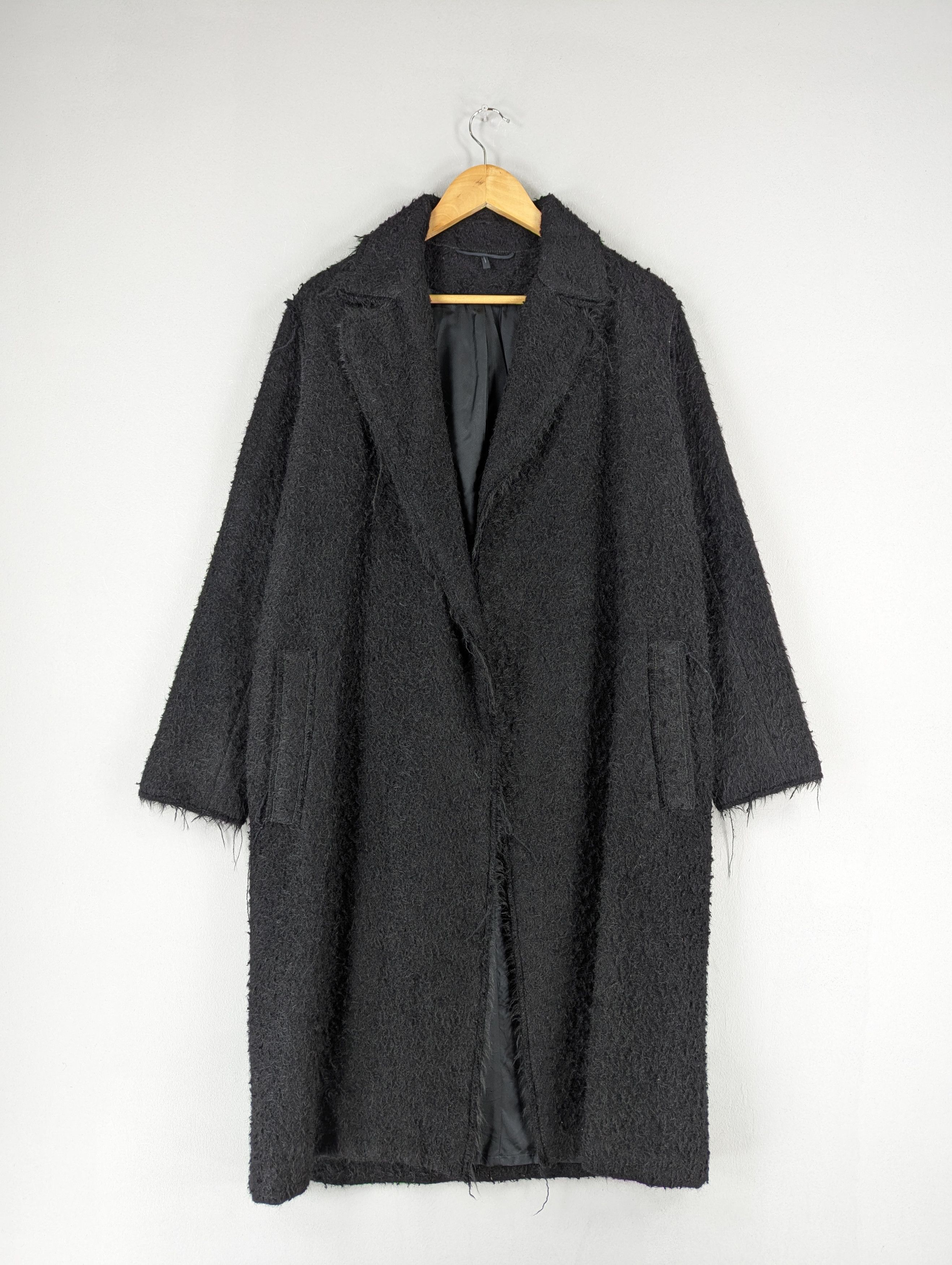 Helmut Lang Helmut Lang 'Shaggy' Long Coat-Black Size S Size US S / EU 44-46 / 1 - 1 Thumbnail