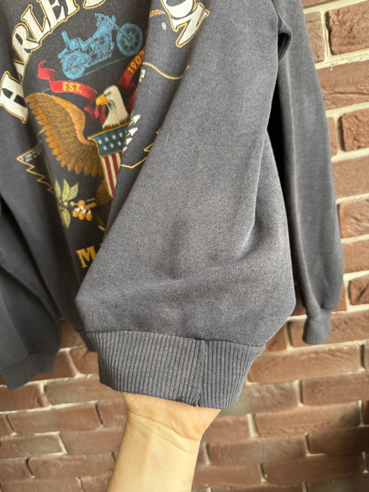 Vintage Washed 1988 Harley Davidson Speed Limit 70 Crewneck Vintage Size US L / EU 52-54 / 3 - 6 Thumbnail