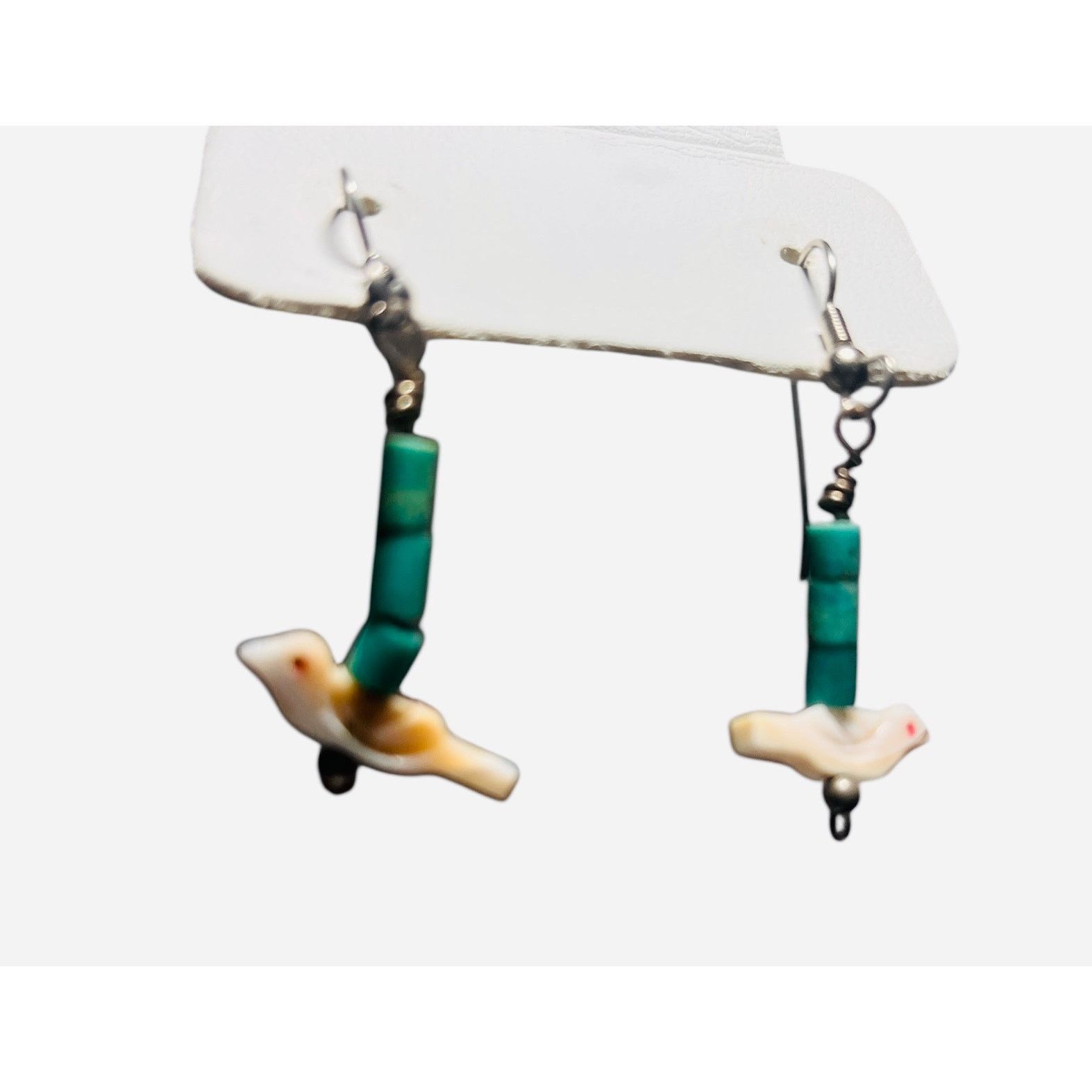 Zuni Turquoise Mother of Pearl Birds Dangle Earring Zuni 1