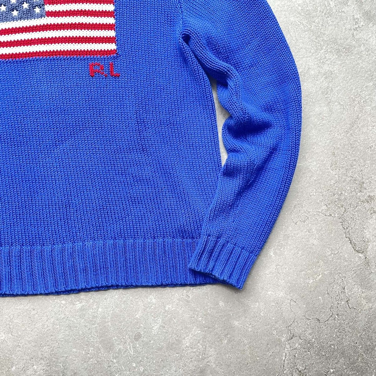Polo Ralph Lauren Blue Ralph Lauren american flag knit sweater Size US L / EU 52-54 / 3 - 4 Thumbnail