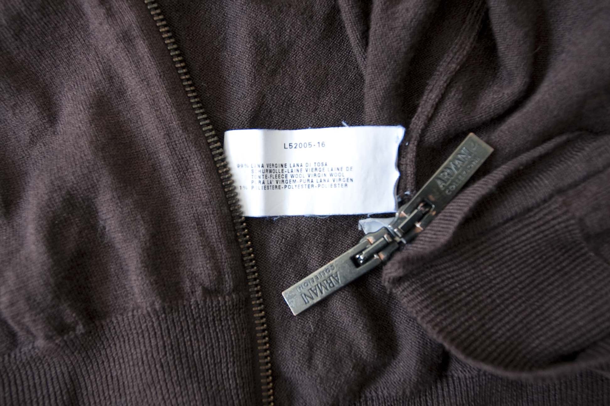 Armani Armani Collezioni Sweater Full Zip Wool Size M Brown Size US M / EU 48-50 / 2 - 5 Thumbnail