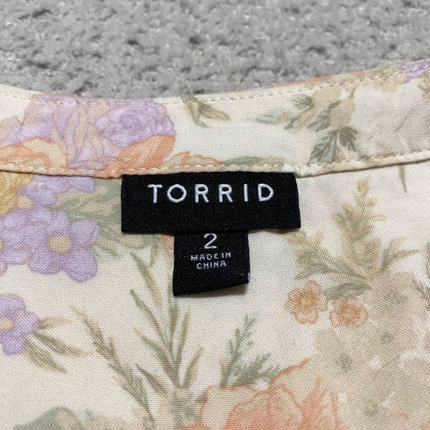Torrid Torrid Shirt 2X V-Neck Long Sleeve Multicolor Floral Blouse Womens Plus Size XXL / US 16-18 / IT 52-54 - 3 Thumbnail