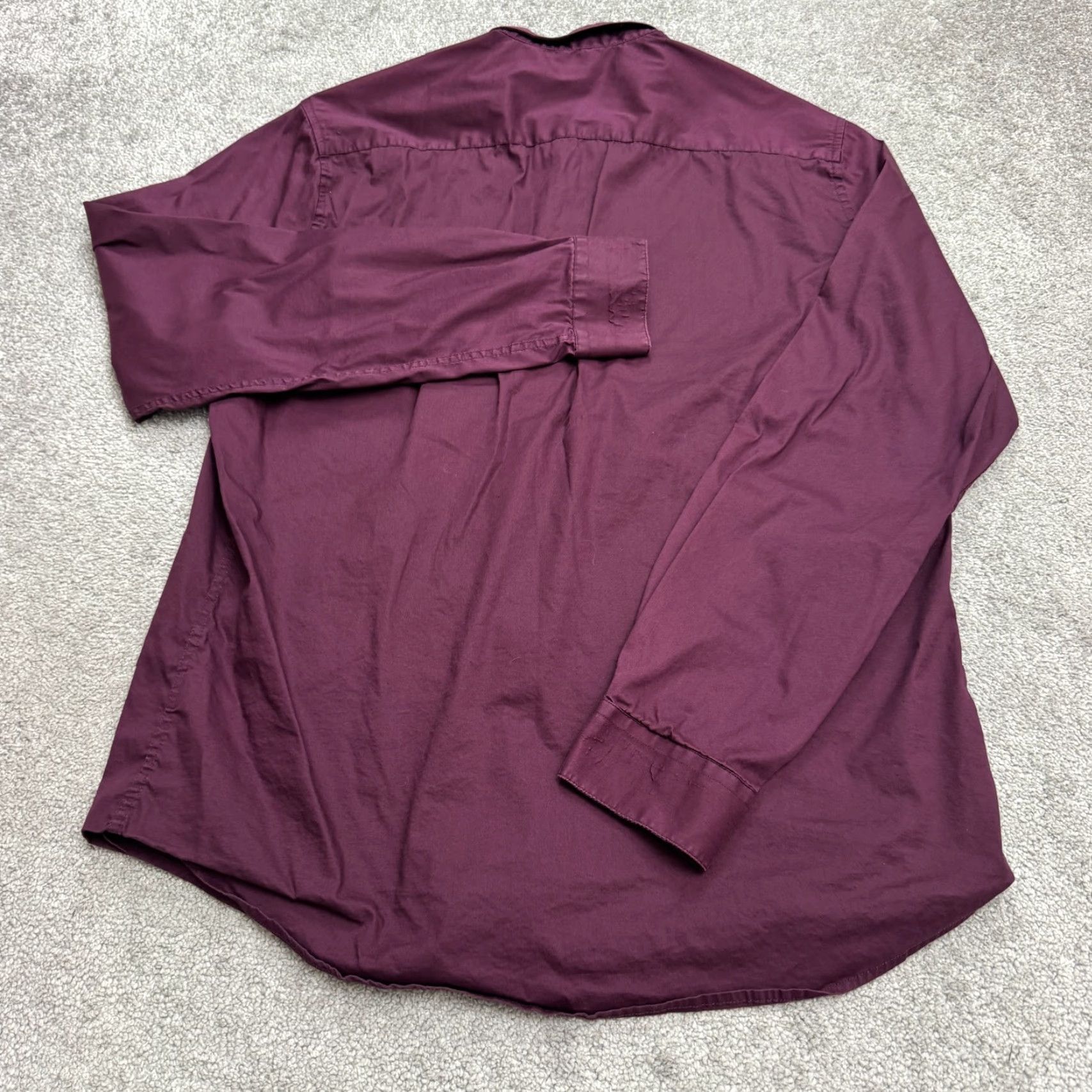 21 Men 21 MEN Button-Up Shirt Band Collar XL Burgundy Red Cotton Blend - Regular Fit Mens Size US XL / EU 56 / 4 - 2 Thumbnail