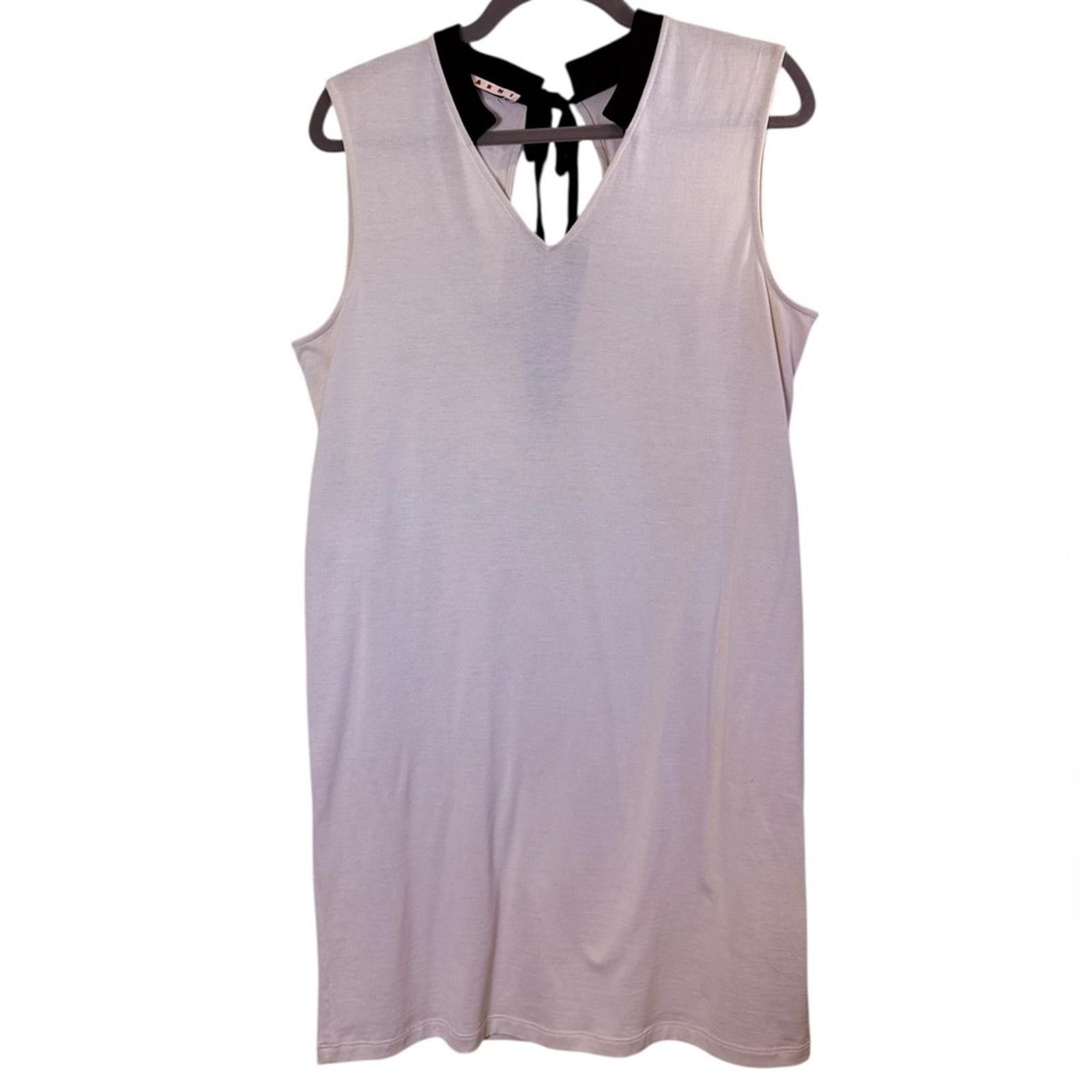 Marni Marni Modern Cream Black Sleeveless Cotton Mini Dress Sz 42 Size L / US 10 / IT 46 - 1 Thumbnail