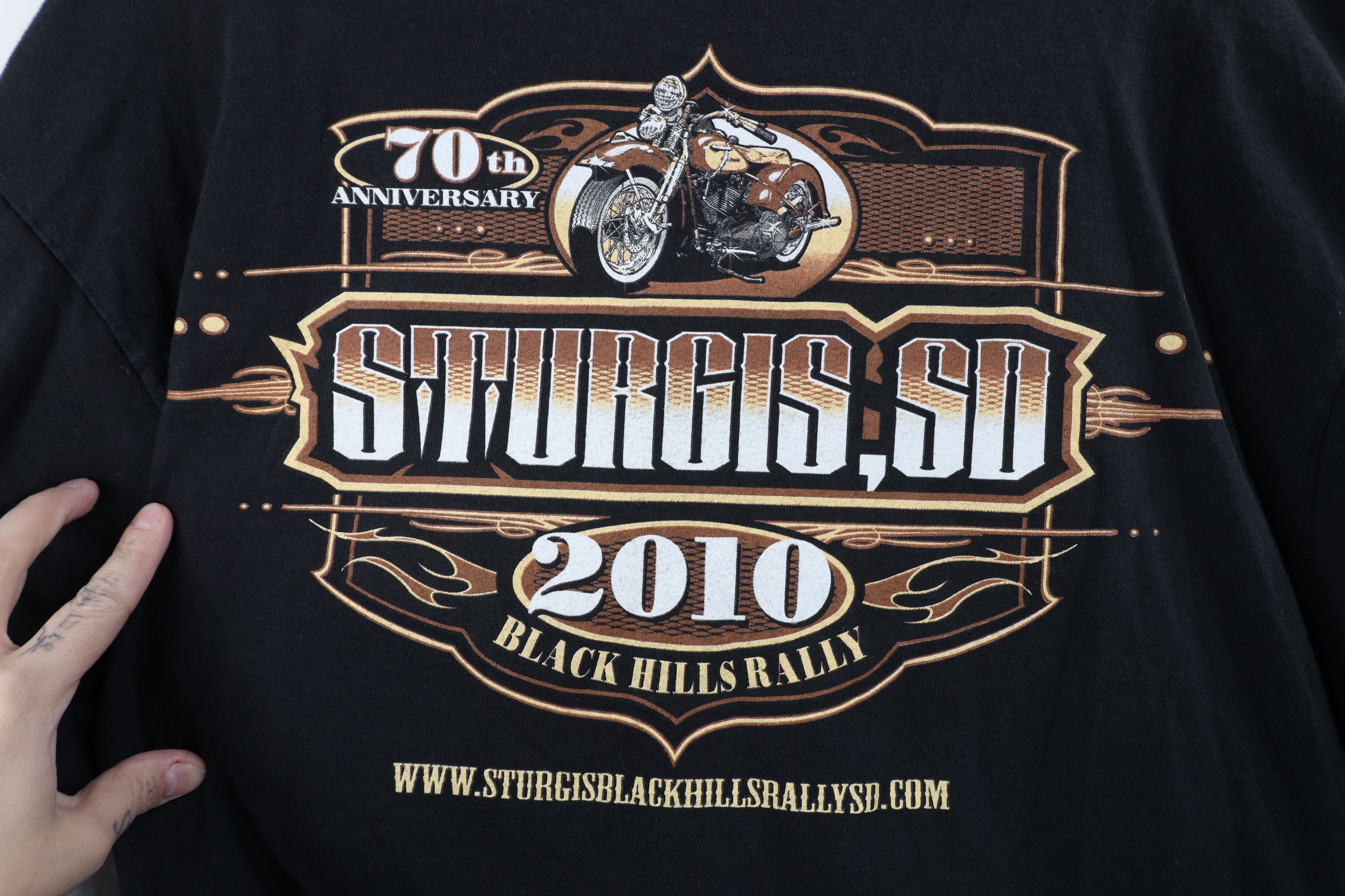 Vintage Vintage Y2K 2010 Motorcycle Sturgis Long Sleeve T-Shirt Size US L / EU 52-54 / 3 - 10 Thumbnail