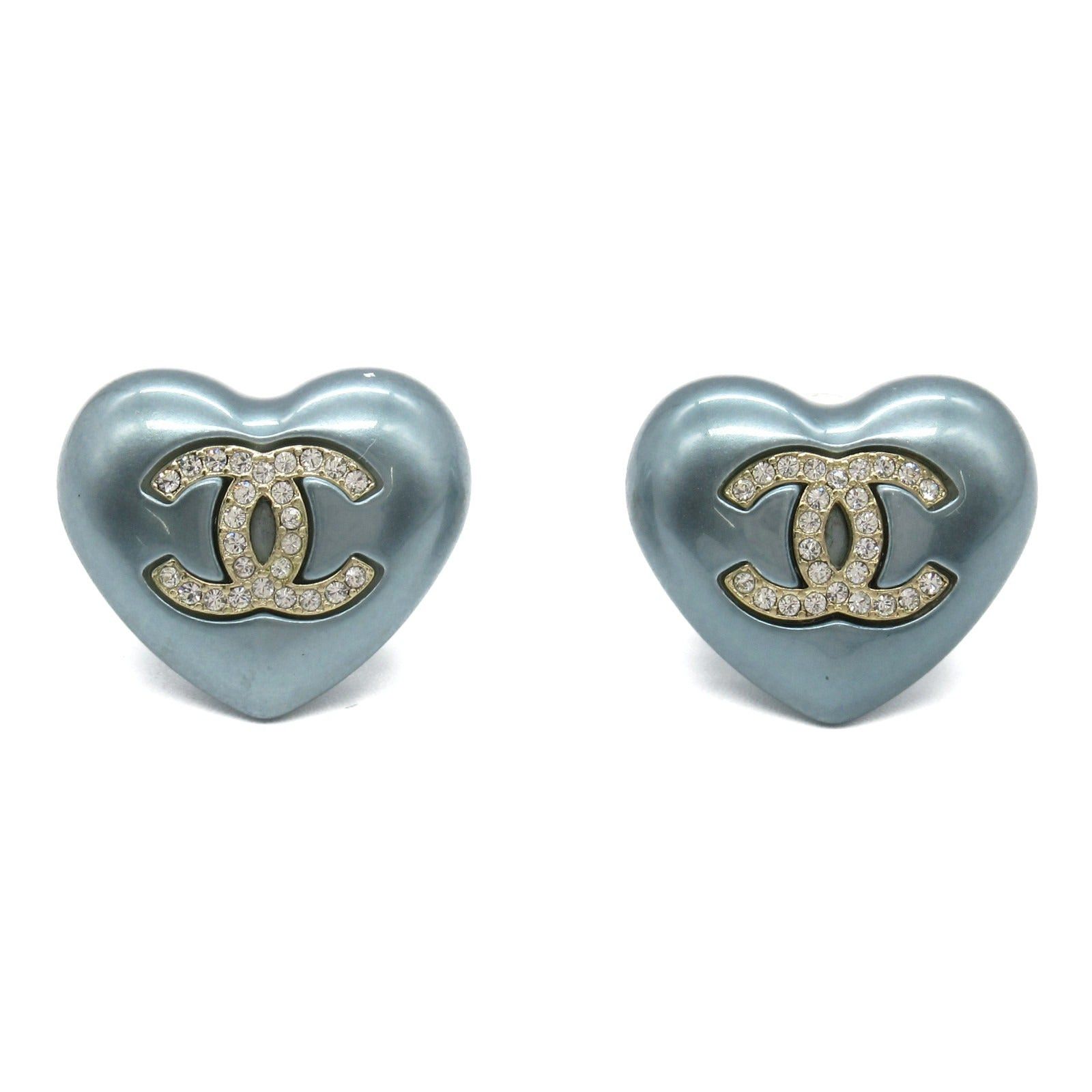 Chanel Chanel Heart Earrings Plating Blue Size ONE SIZE - 1 Thumbnail