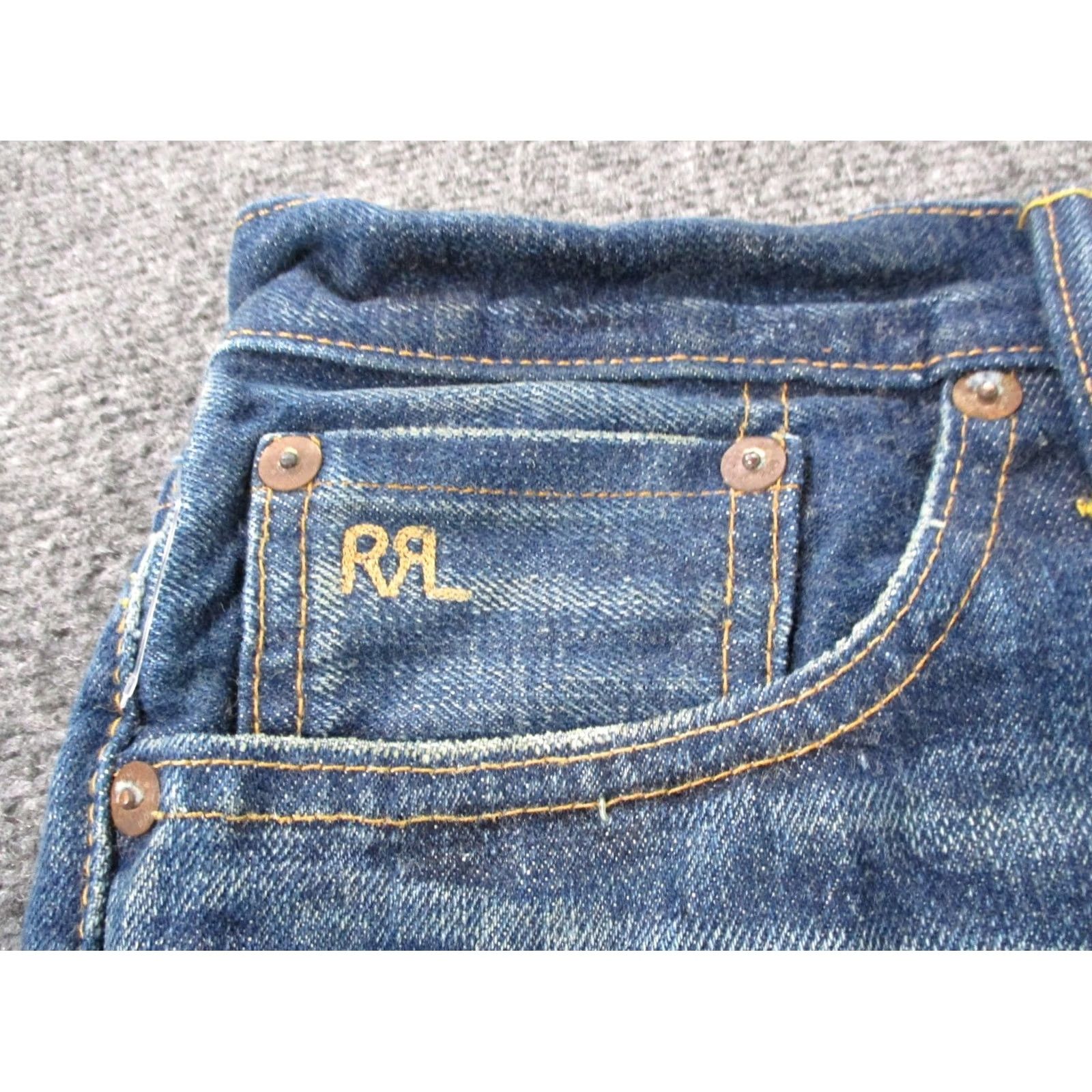 Vintage RRL Ralph Lauren Jeans Men 28 X 32 Denim Selvedge Slim Straight Blue Regular Jeans Mens 28 Size US 28 / EU 44 - 7 Thumbnail