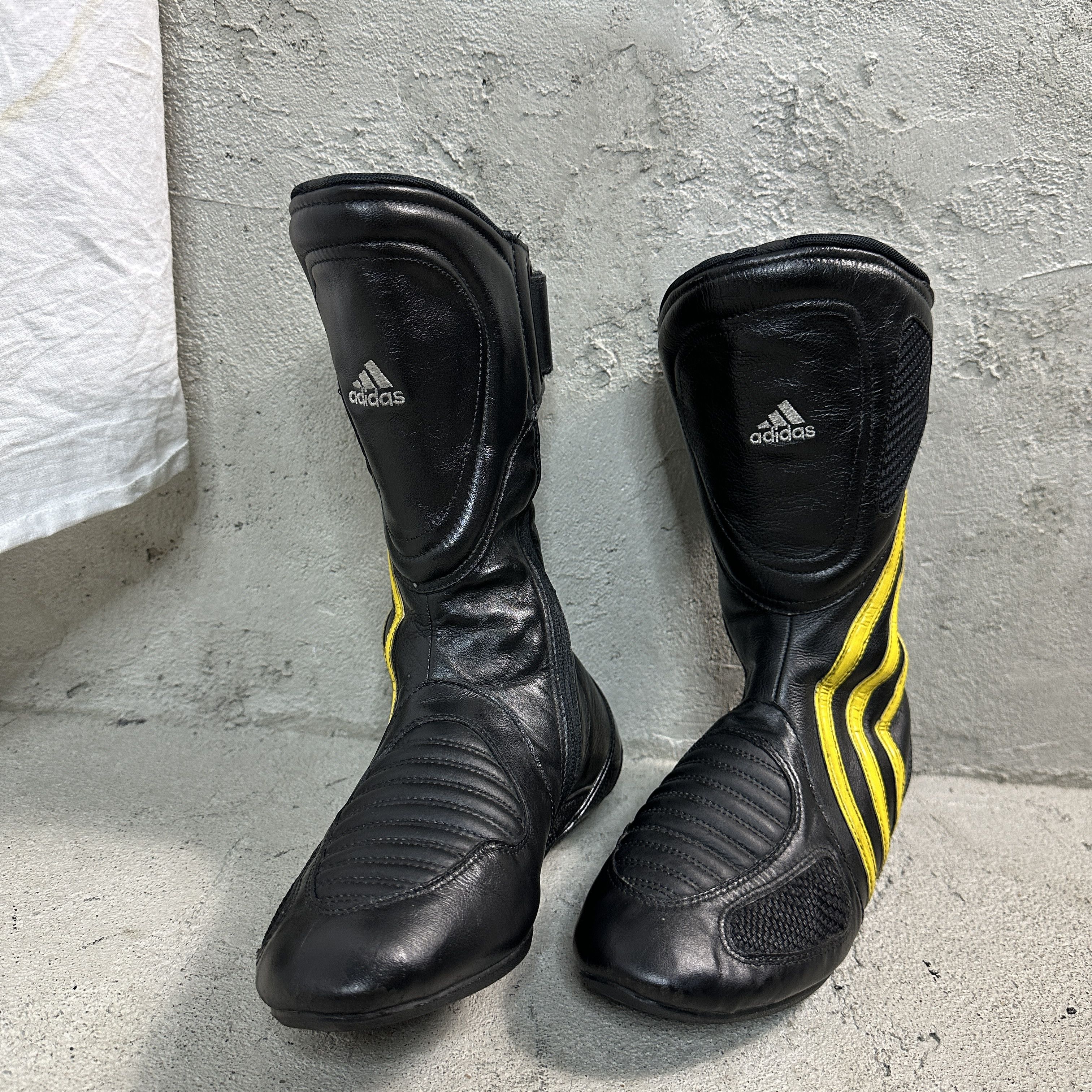Adidas × Vintage Vintage Adidas Moto Biker Y2K Boots 00s Leather Shoes Size US 6 / EU 39 - 3 Thumbnail