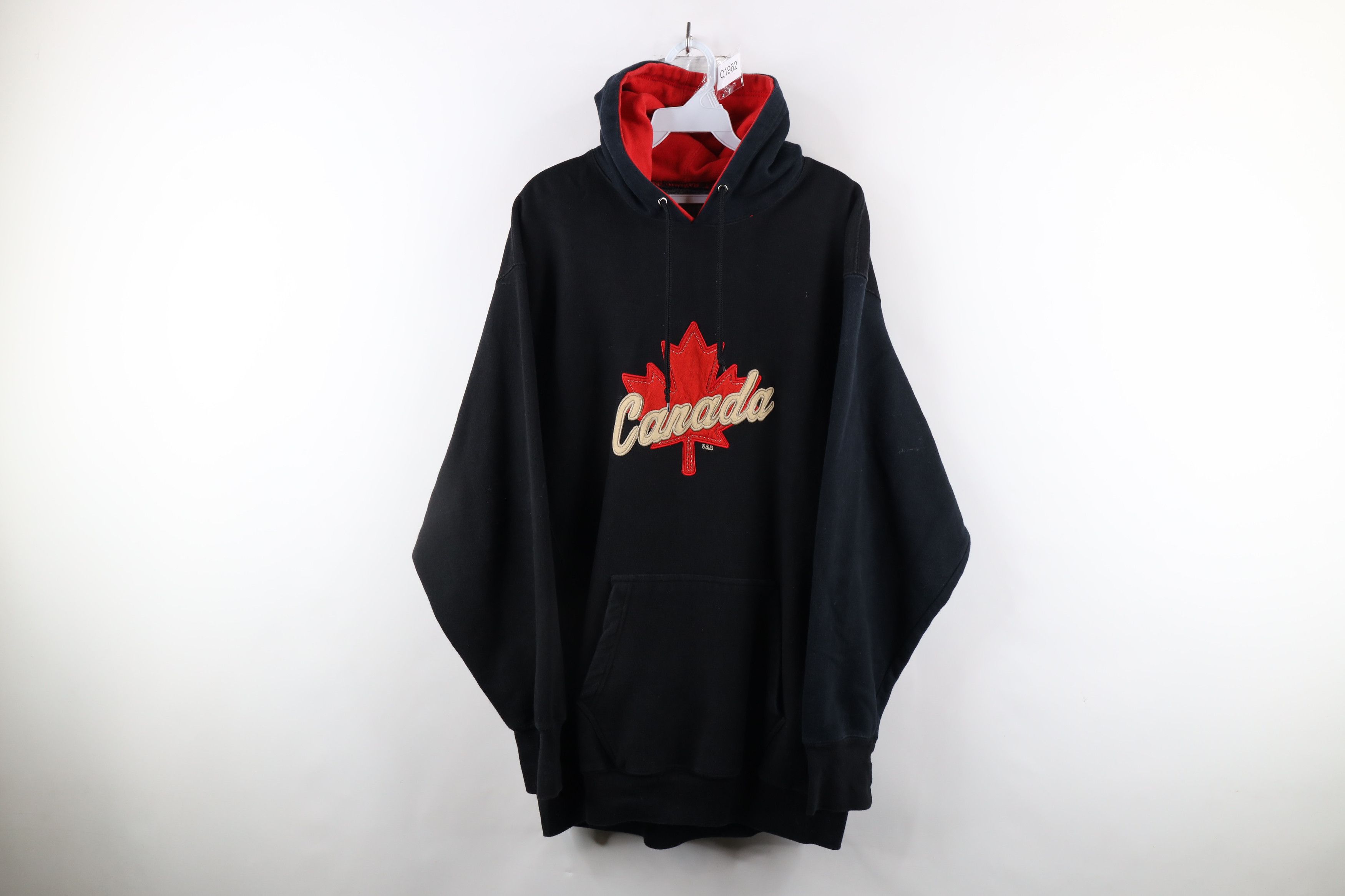 Vintage Vintage 90s Streetwear Out Canada Heavyweight Hoodie Black Size US XL / EU 56 / 4 - 1 Thumbnail