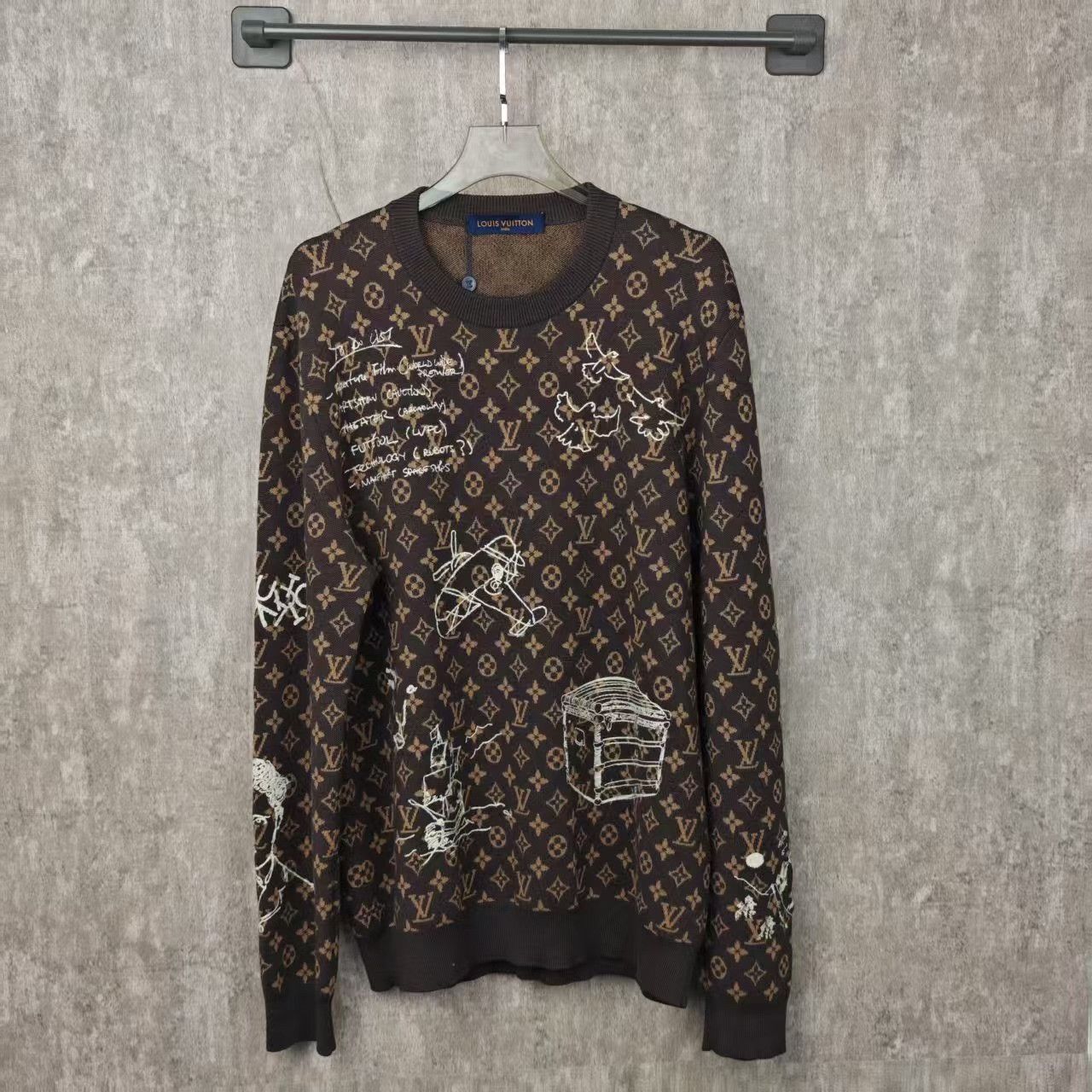 louis vuitton brown sweatshirt with print