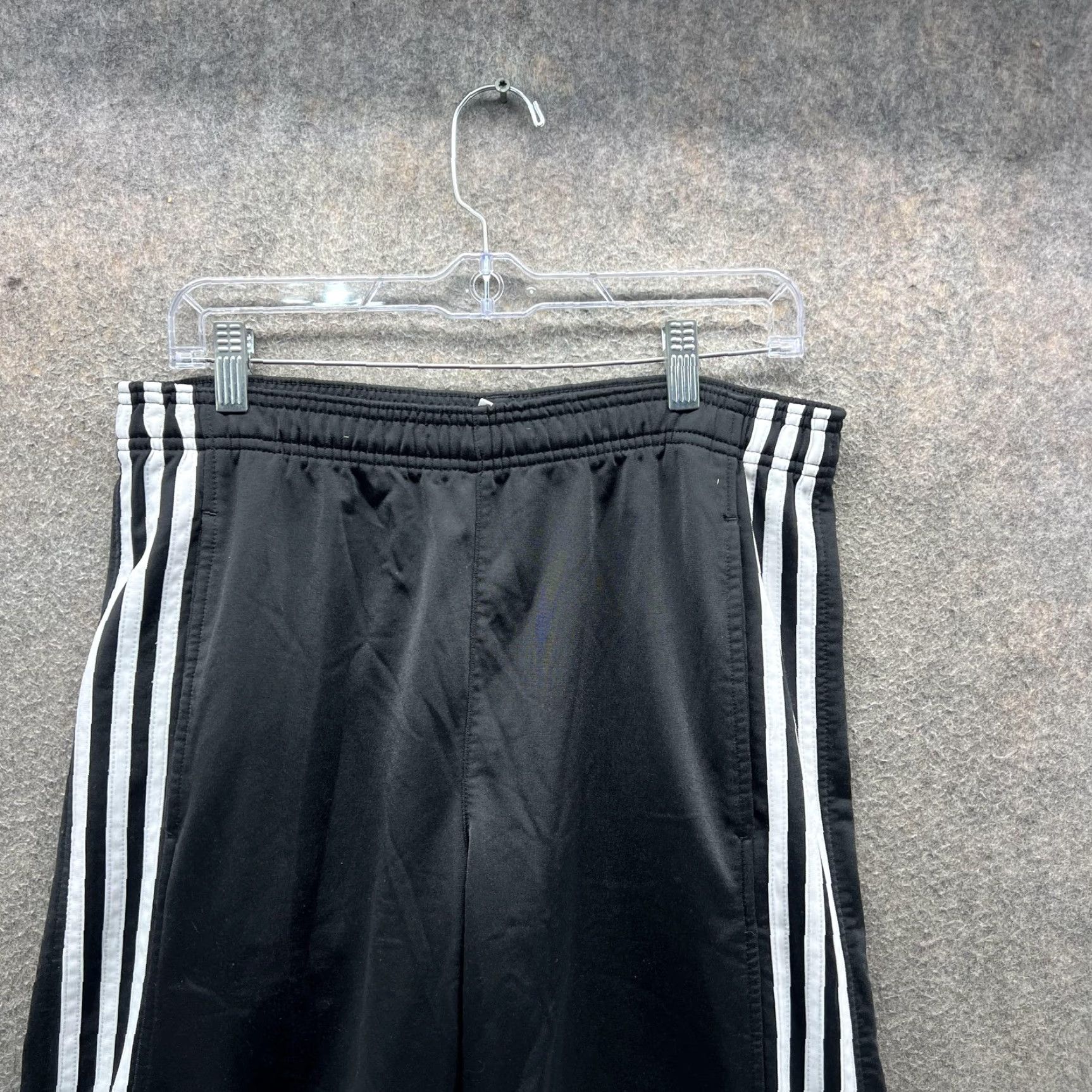 Adidas VINTAGE adidas Pants Mens Medium Black Snap Button 3 Stripe Track Y2K 2000s Size US 33 - 5 Thumbnail