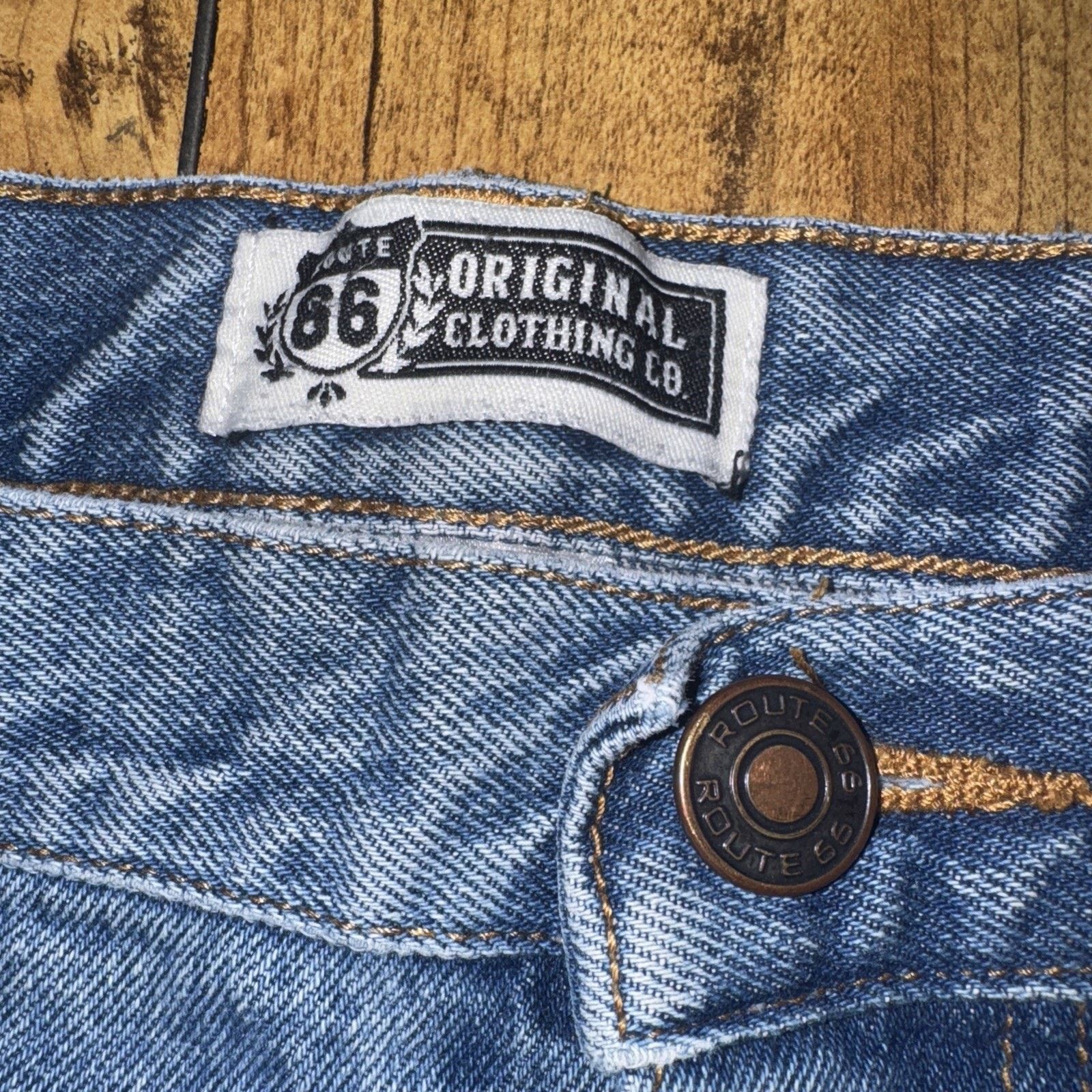 Route 66 × Vintage Vintage Route 66 Jean Shorts 38 Blue Distressed Workwear Size US 38 / EU 54 - 4 Thumbnail