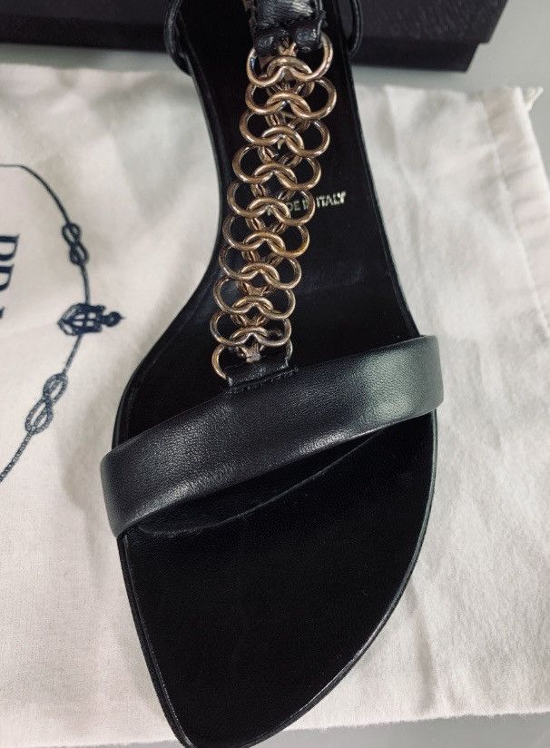 Prada Prada Black Metal T-Strap Slingback Y2K Vintage 6.5 New Box Size US 6.5 / IT 36.5 - 11 Thumbnail