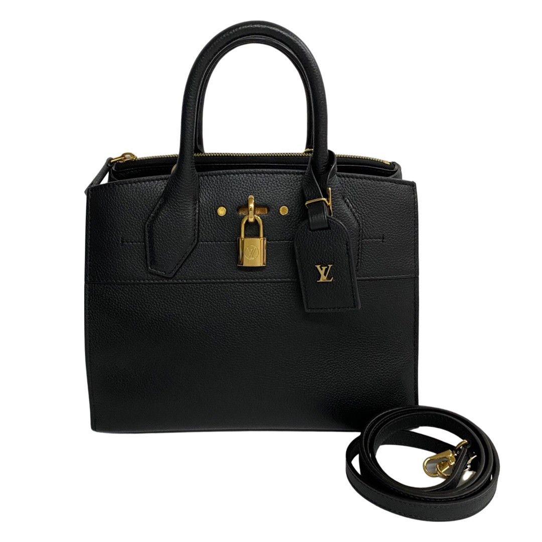 image of Louis Vuitton Leather Genuine Pm Leather Handbag Black, Women's