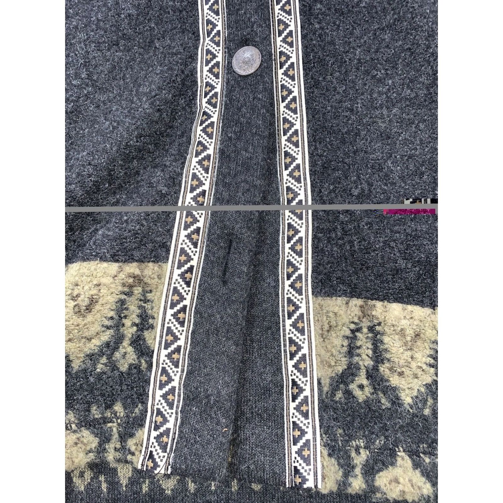 Vintage Sierra Sport Wool Blend Accent Trim Metal Button Knit Cardigan Jacket Womens L Size L / US 10 / IT 46 - 2 Thumbnail