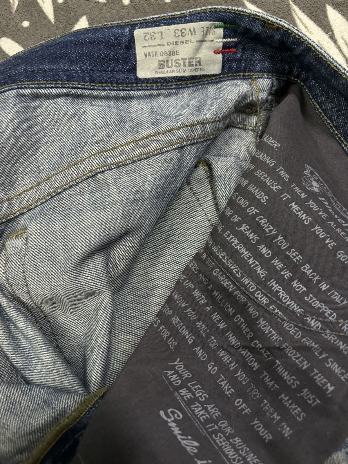 Diesel Vintage Y2K Diesel Industry 3D Buster Slim Clawmark Jeans Size US 34 / EU 50 - 20 Thumbnail