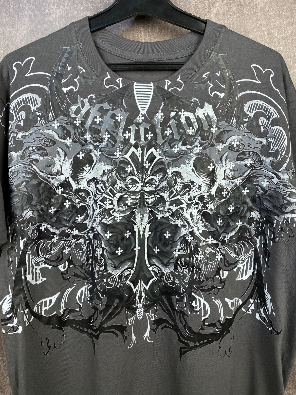 Affliction Vintage Y2K Affliction Shirt Cyber Grunge Emo Skater White Size US L / EU 52-54 / 3 - 3 Thumbnail