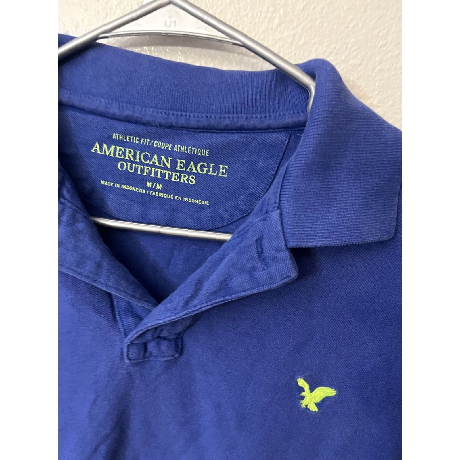 American Eagle Outfitters AMERICAN EAGLE OUTFITTERS Polo Shirt Men Blue Athletic Solid SZ M Regular Short Sleeve Size US M / EU 48-50 / 2 - 2 Thumbnail