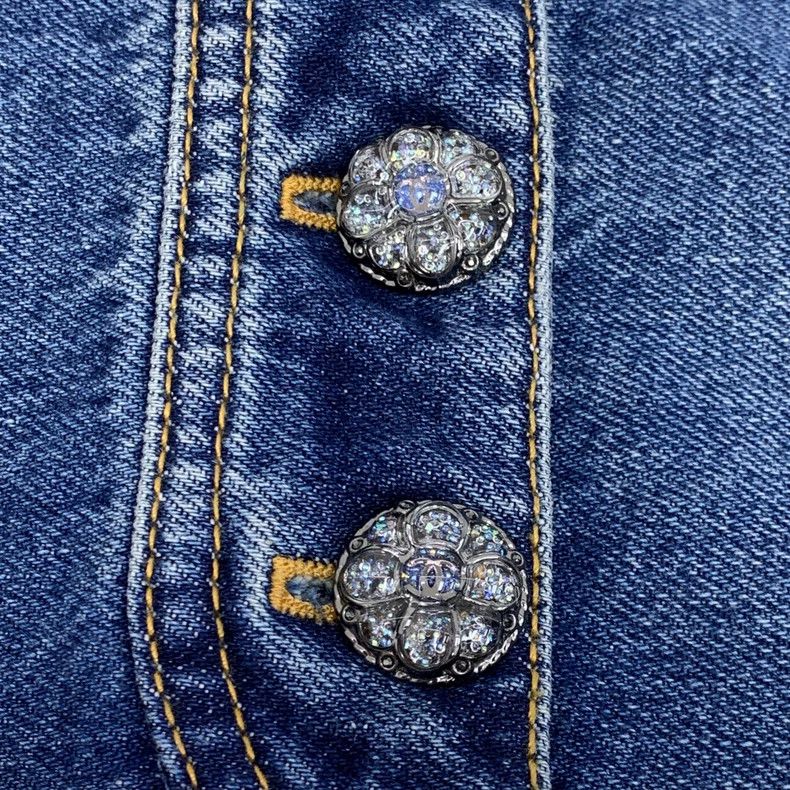 Chanel Chanel 24 blue cotton diamond buckle long-sleeved denim jac Size XS / US 0-2 / IT 36-38 - 6 Thumbnail