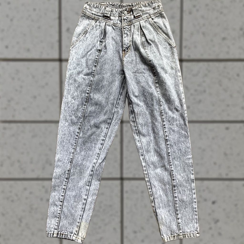 Jordache VINTAGE Jordache Jeans Womens 10 Gray Acid Wash 90s Straight Denim 28x29 Inseam 29 Pockets Regular Rise High Size 32" / US 10 / IT 46 - 1 Thumbnail