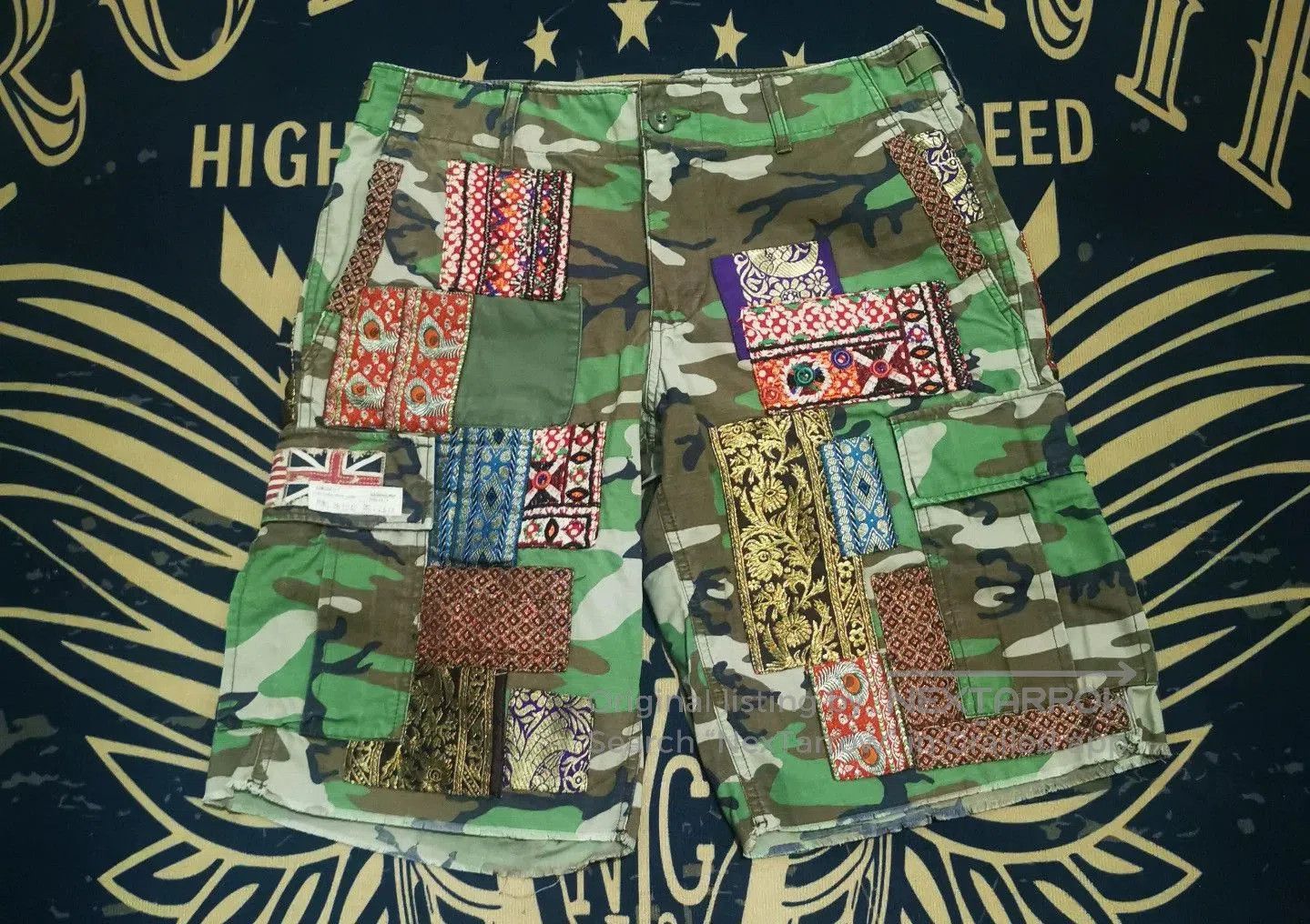RRL Ralph Lauren Ralph Lauren Camouflage Patchwork Shorts. Size US 36 / EU 52 - 1 Thumbnail