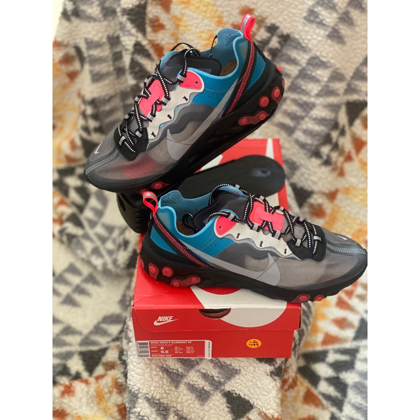 Nike Nike React Element 87 "Solar Red" m 8 /w 9.5 Size US 8 / EU 41 - 4 Thumbnail