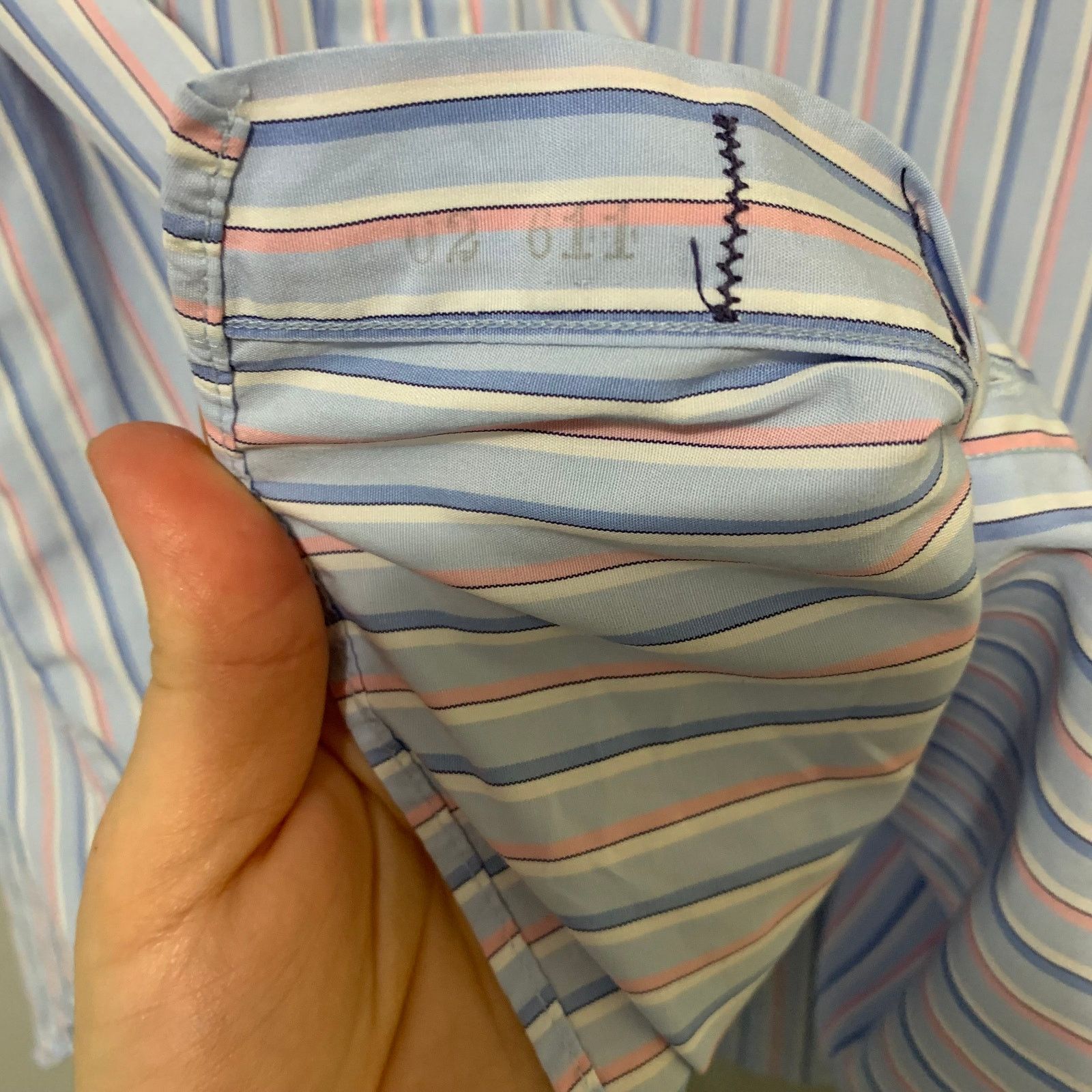 Burberry Burberry London Striped Blue Pink Button Up Down Shirt 44 Size US XL / EU 56 / 4 - 11 Thumbnail