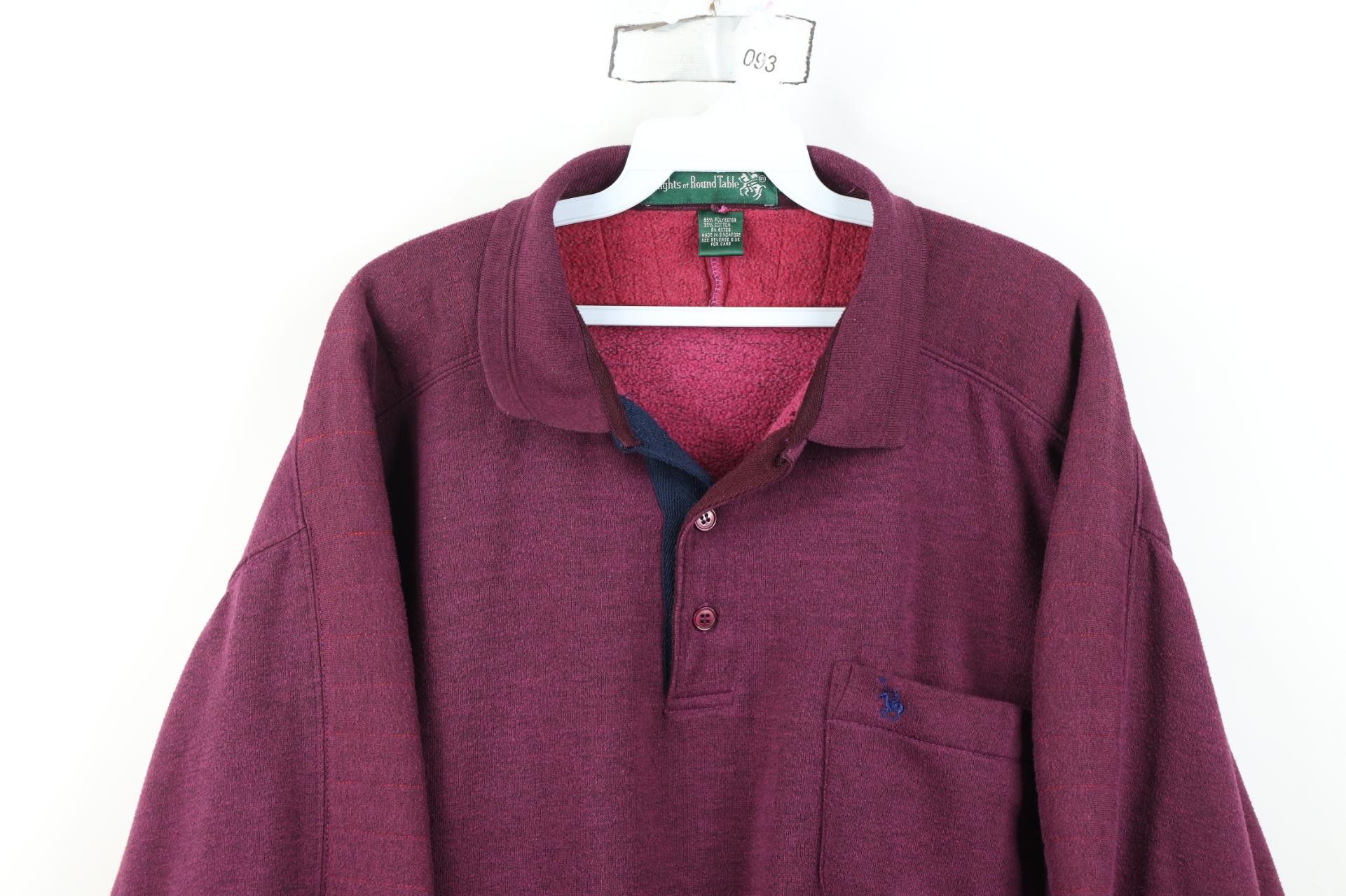 Vintage Vintage 90s Streetwear Collared Pullover Sweatshirt Purple Size US XL / EU 56 / 4 - 2 Thumbnail